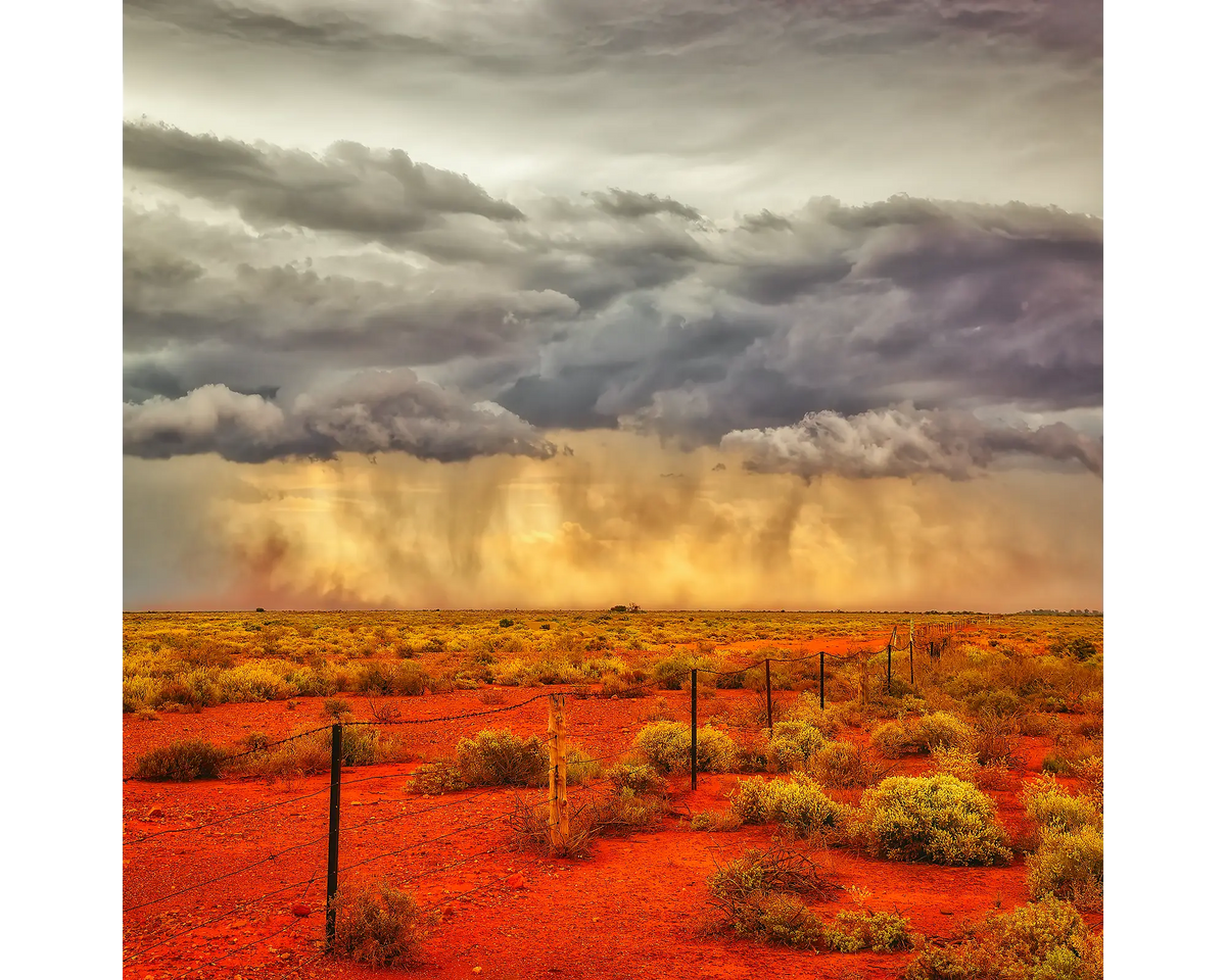 Approach storm with with dust and rain, Outback South Australia.