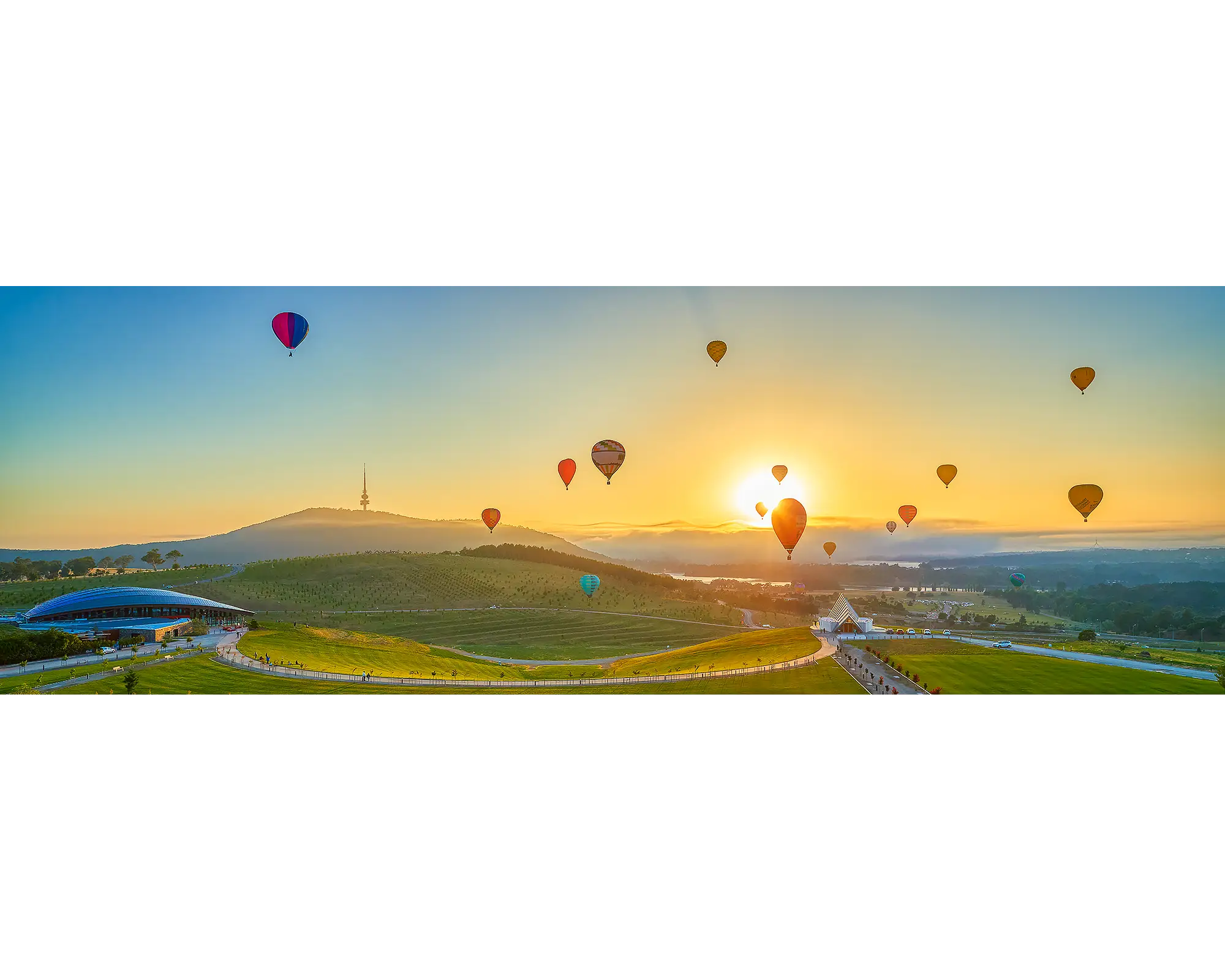 Balloon Sunrise - Enlighten festival Balloon Spectacular, National Arboretum, Canberra.