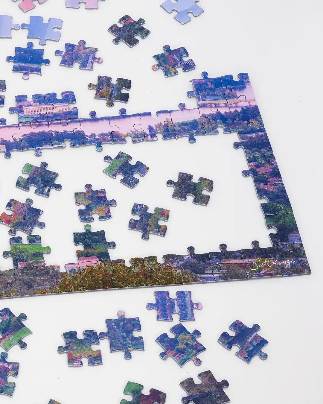 Jigsaw Puzzle edge piece being complete.