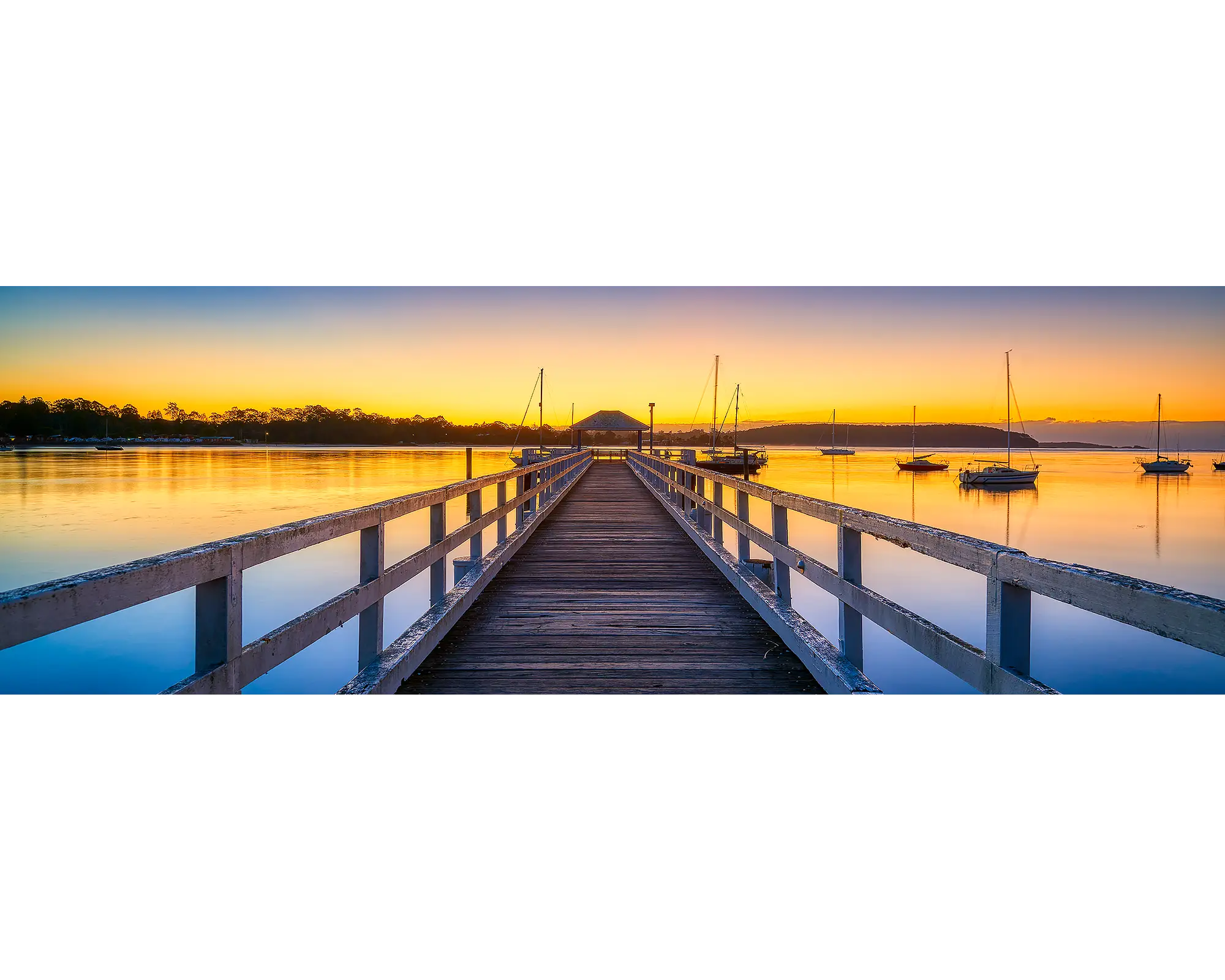 Golden Morning. Sunrise over Batemans Bay, New South Wales, Australia.
