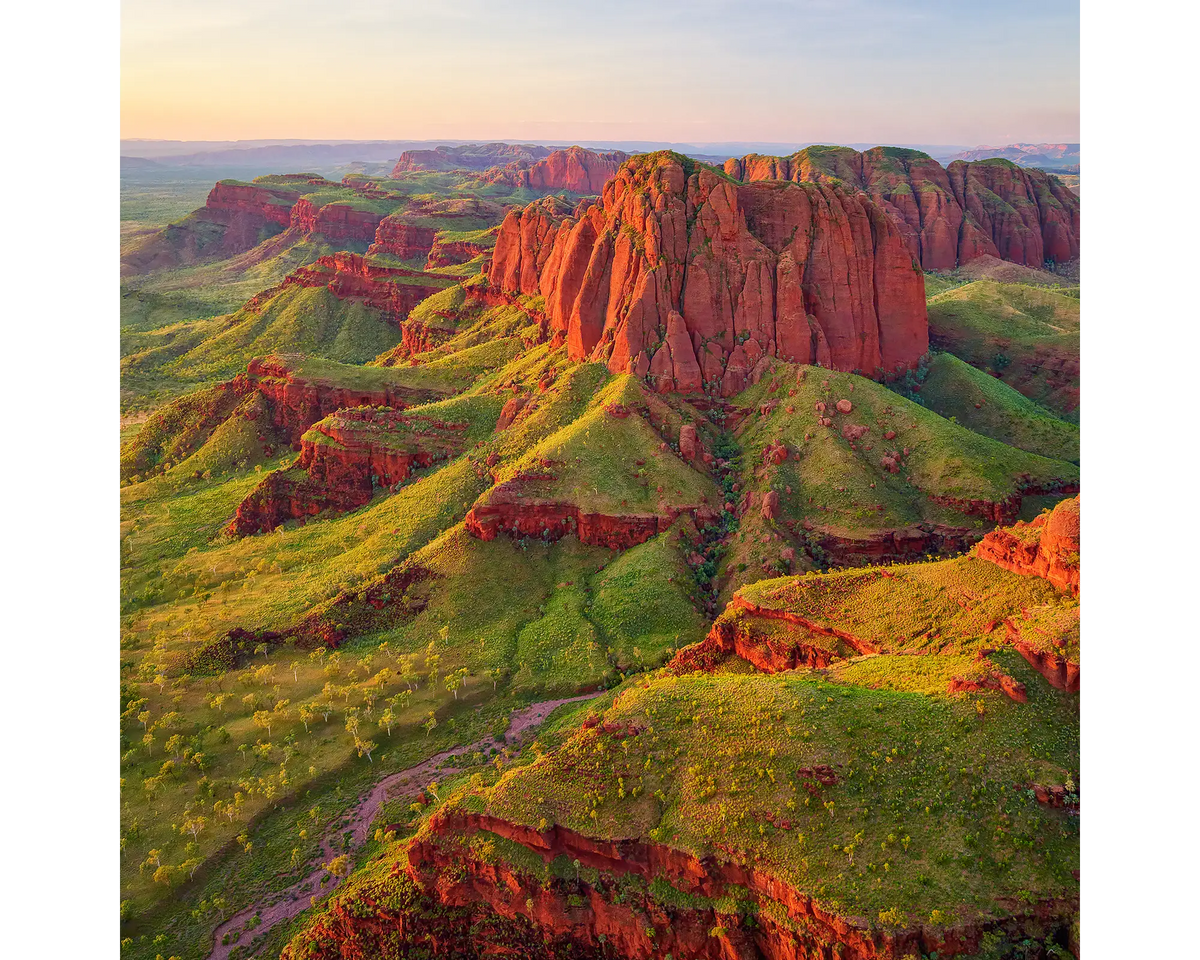 The cliffs of Ragged Range viewed from above, the Kimberley, WA. 