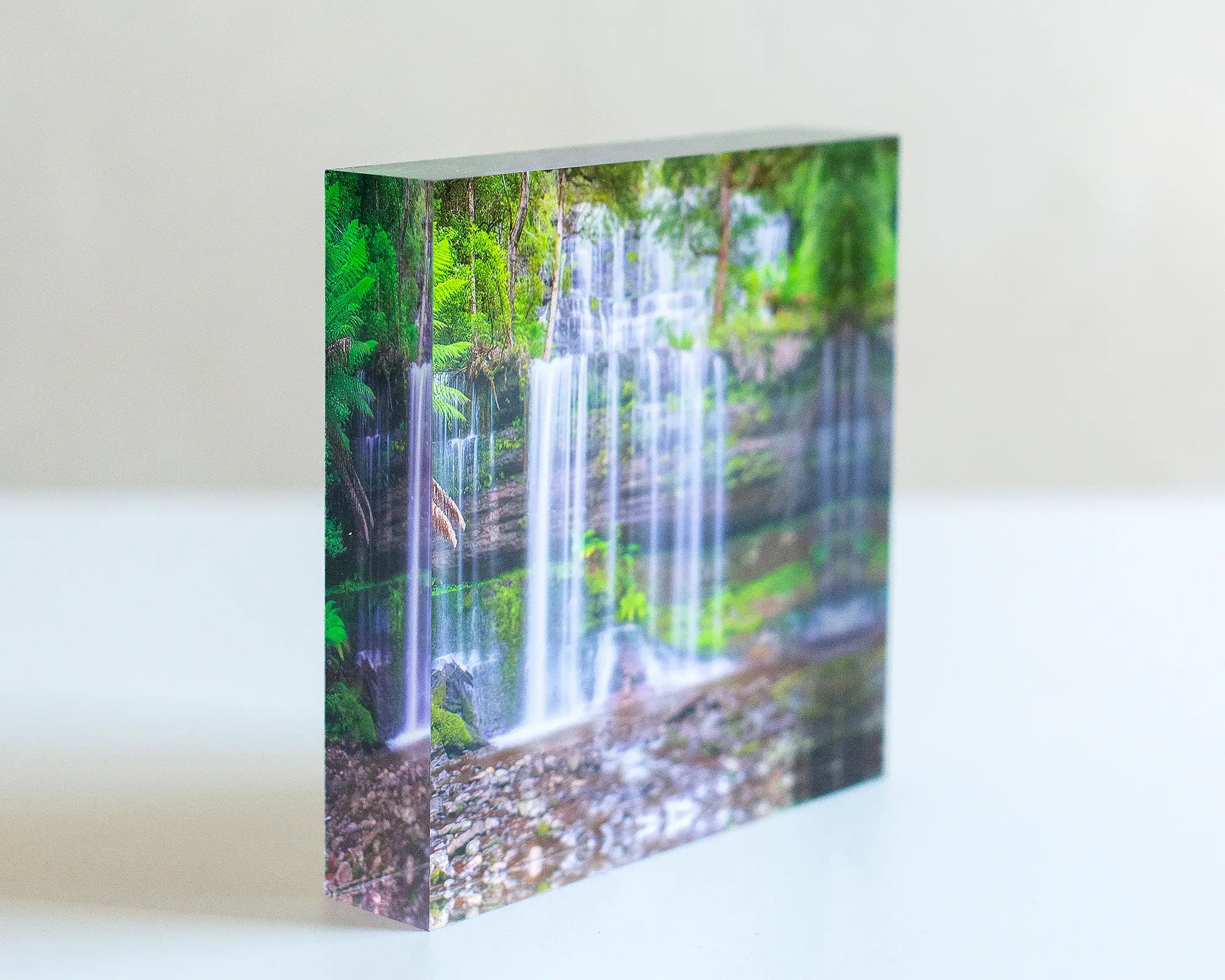 Layers acrylic block - Russell Falls artwork. 