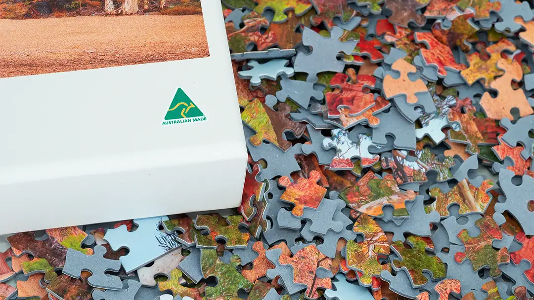 Panoramic 1000 piece jigsaw puzzle box with pieces.
