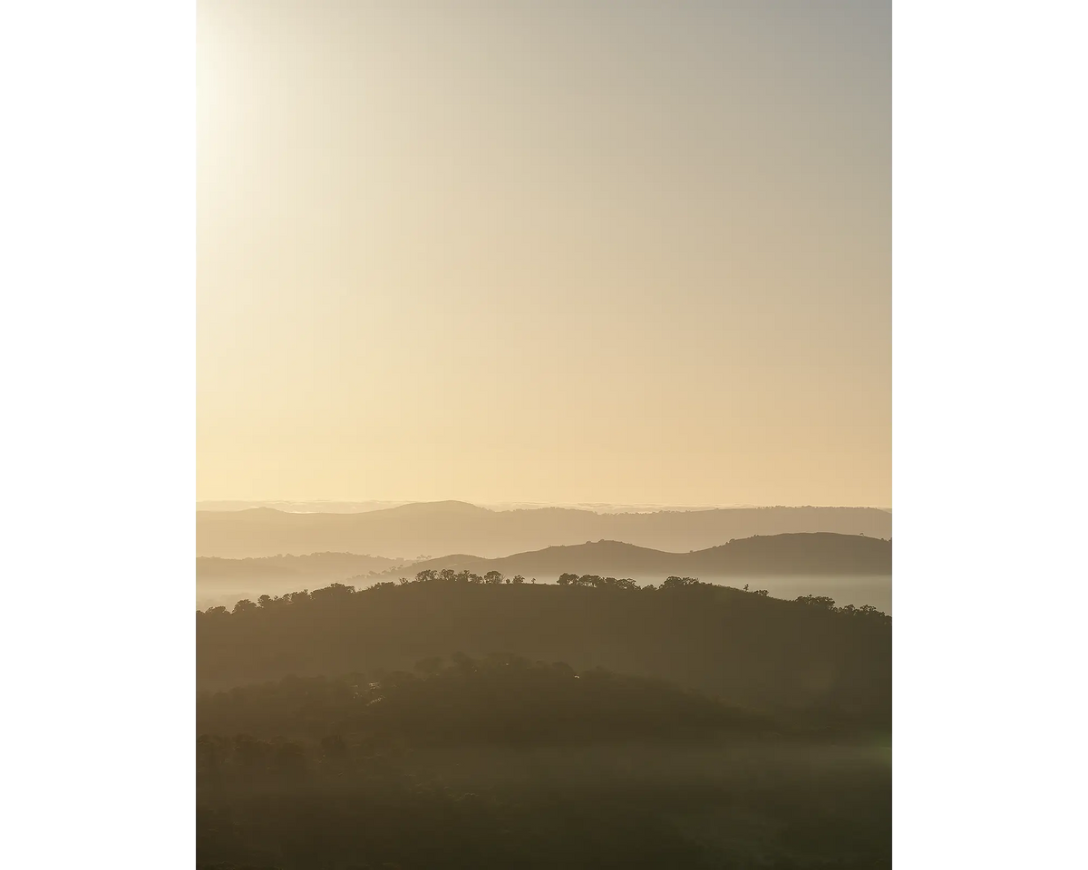 Sunrise over Farrer Ridge and Mount Waniassa, Canberra.