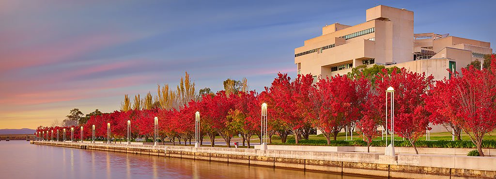 The High Court, autumn at Lake Burley Griffin, Canberra, ACT
