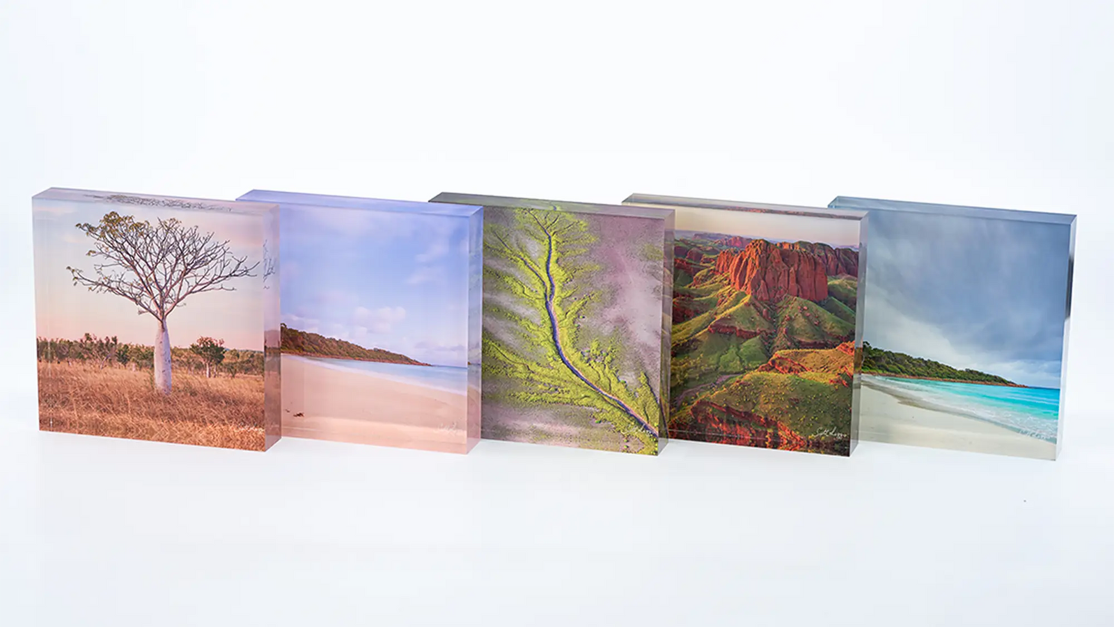 Acrylic block collection. Australia artwork.