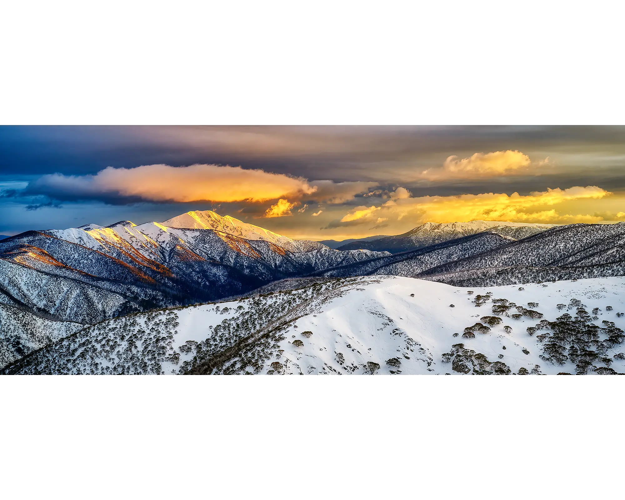 Alpine Magic - Winter snow sunrise, Mount Feathertop, Alpine National Park, Victoria, Australia.