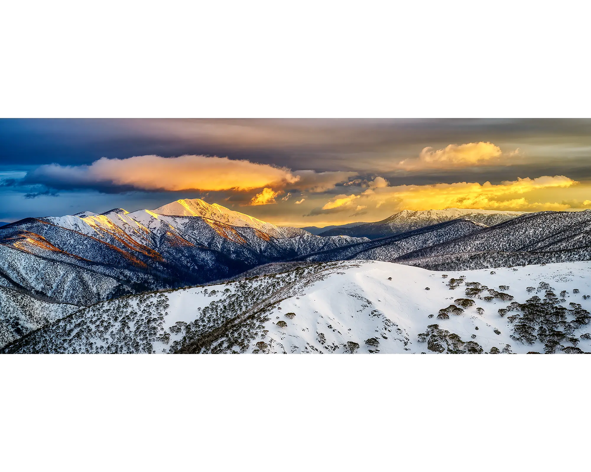 Alpine Magic - Winter snow sunrise over Mount Feathertop, Alpine National Park, Victoria, Australia.