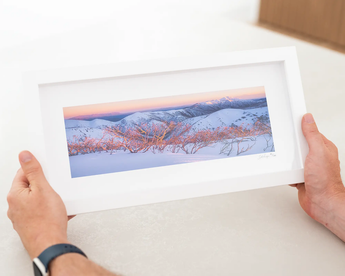 Alpine Sunrise - Alpine National Park, Victoria, Australia - small framed print.