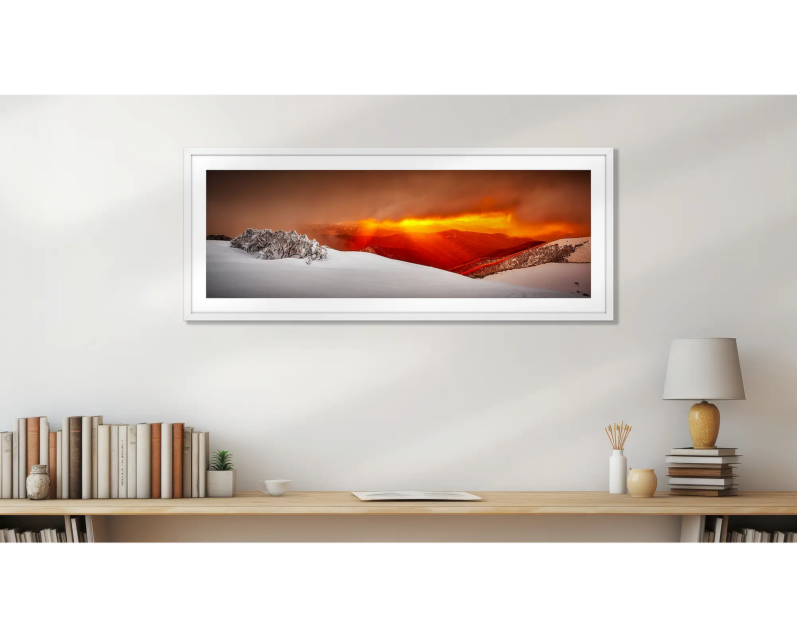 Alpine Sunset.  Snow sunset, Mount Hotham, Victoria, Australia.