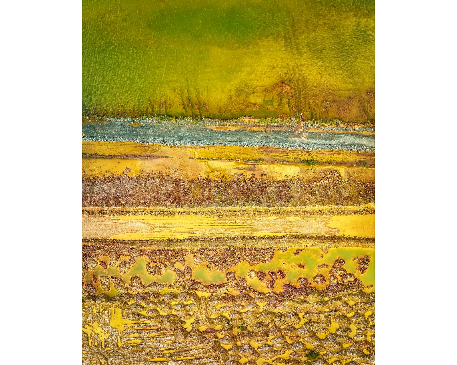 Amalgamation. Aerial abstract of a mine site, New South Wales, Australia.