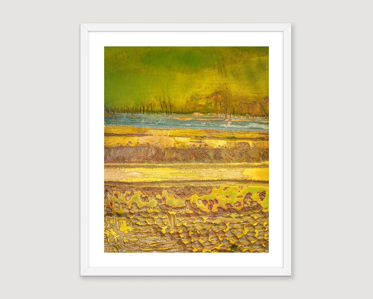 Framed abstract wall art print of the overburden of a mining site. 