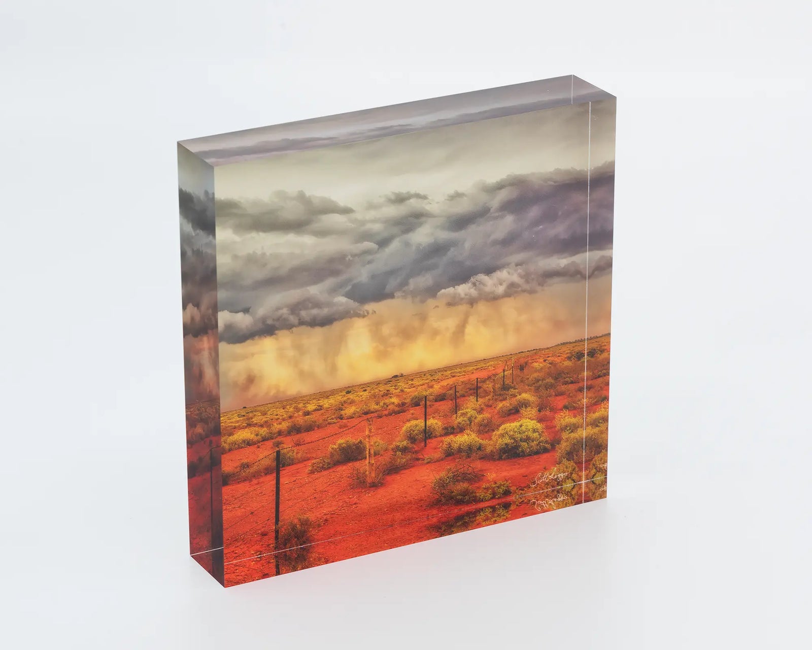 Approaching Storm acrylic block outback South Australia.