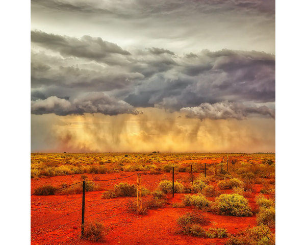 Approaching Storm. Outback - South Australia. Acrylic Block.