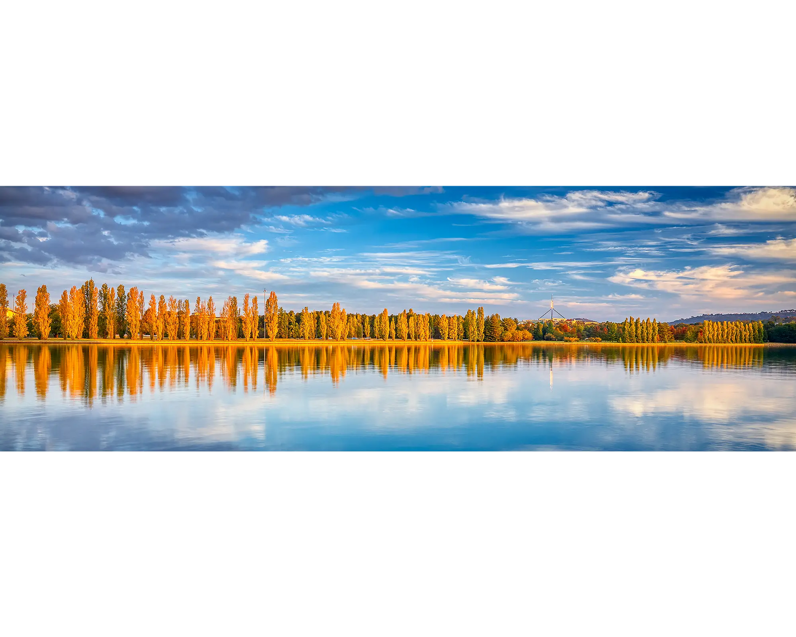 Autumn by the Lake. Sunset over Lake Burley Griffin, Canberra.