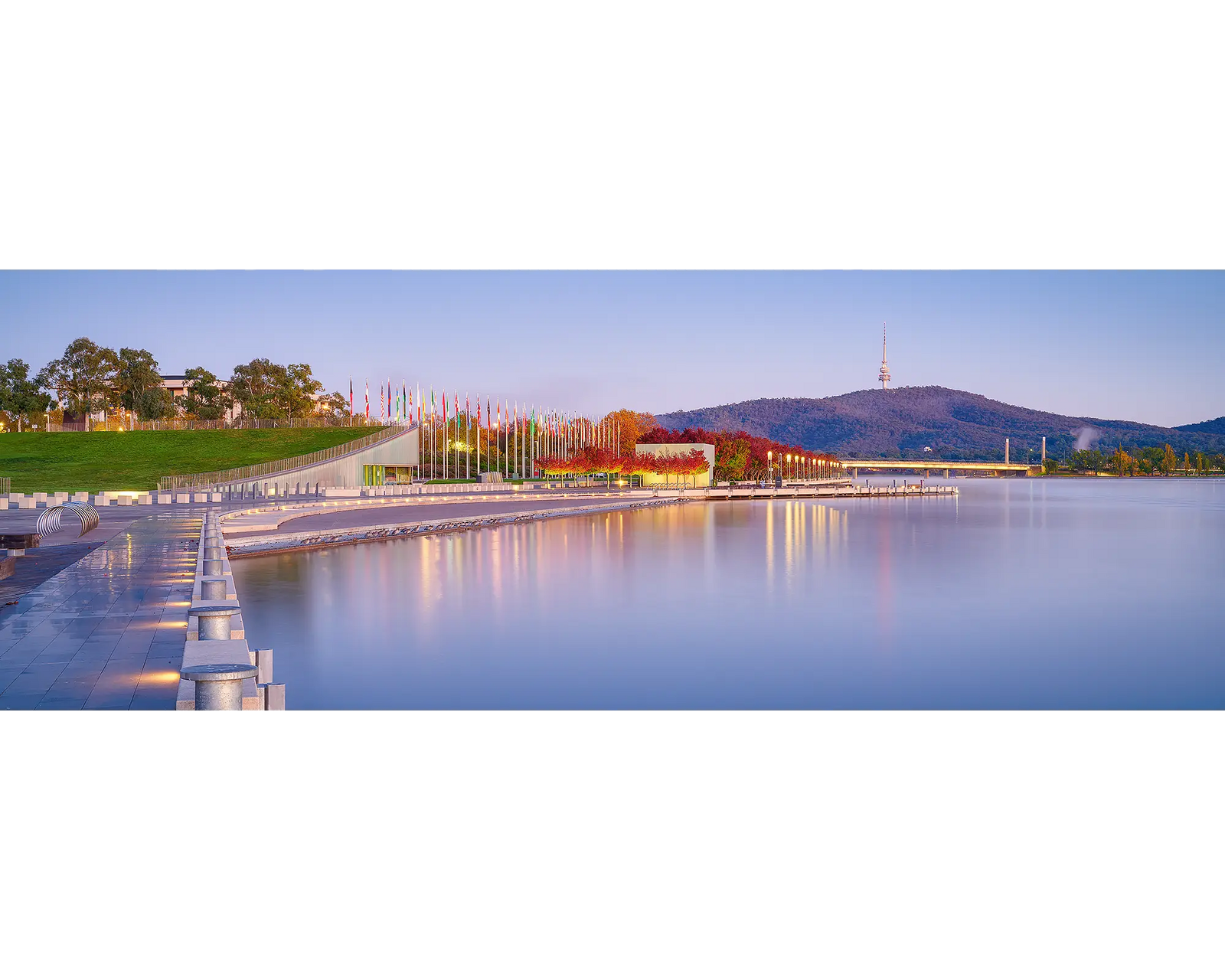 Before The Rush. Sunrise over Lake Burley Griffin in Canberra during autumn.