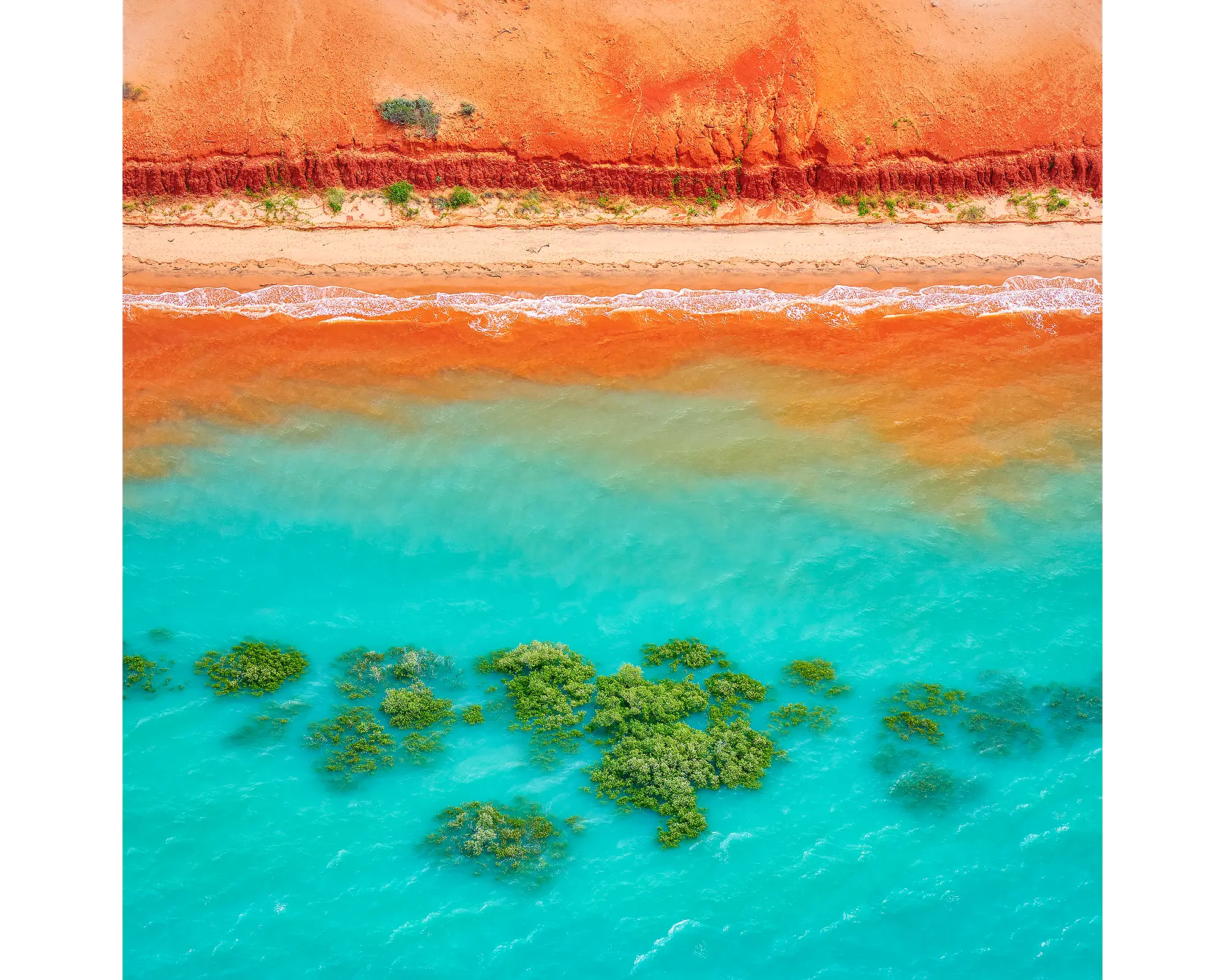 Aerial view of Broome Beach, The Kimberley, Western Australia.