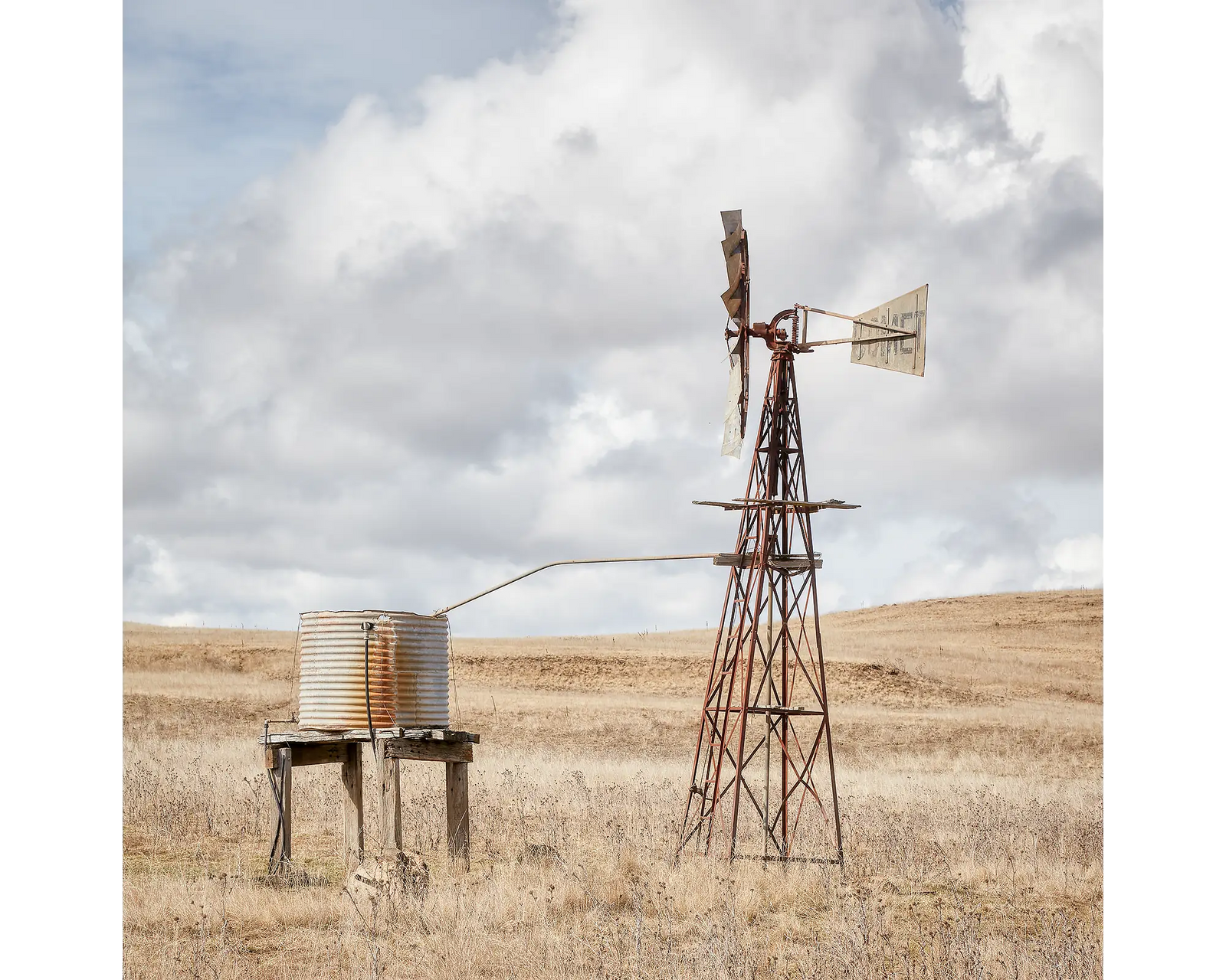 Blowing in the Wind. A windmill on Farm Rock Flat, NSW.
