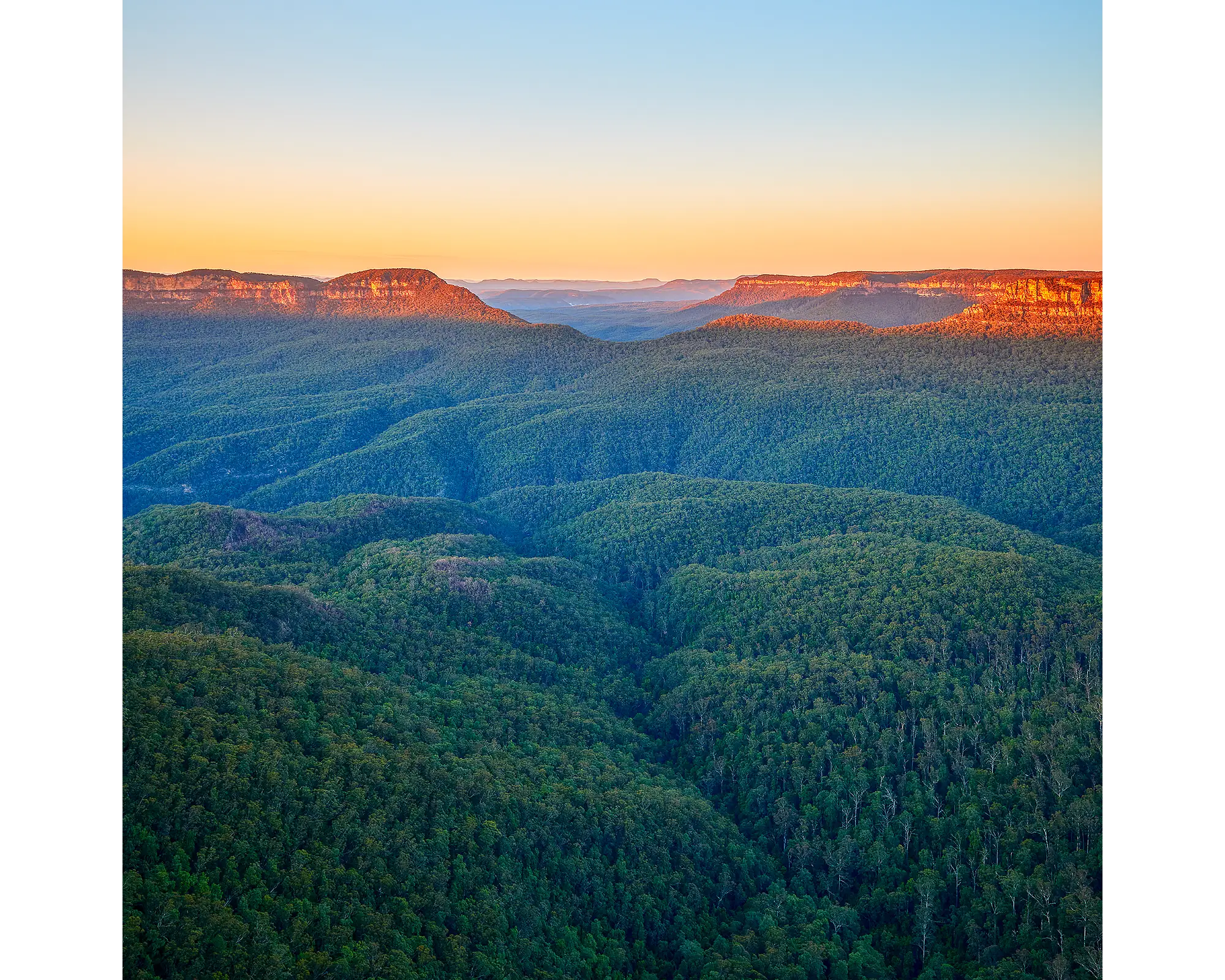 Breaking Dawn - sunrise over Blue Mountains National Park, New South Wales, Australia.