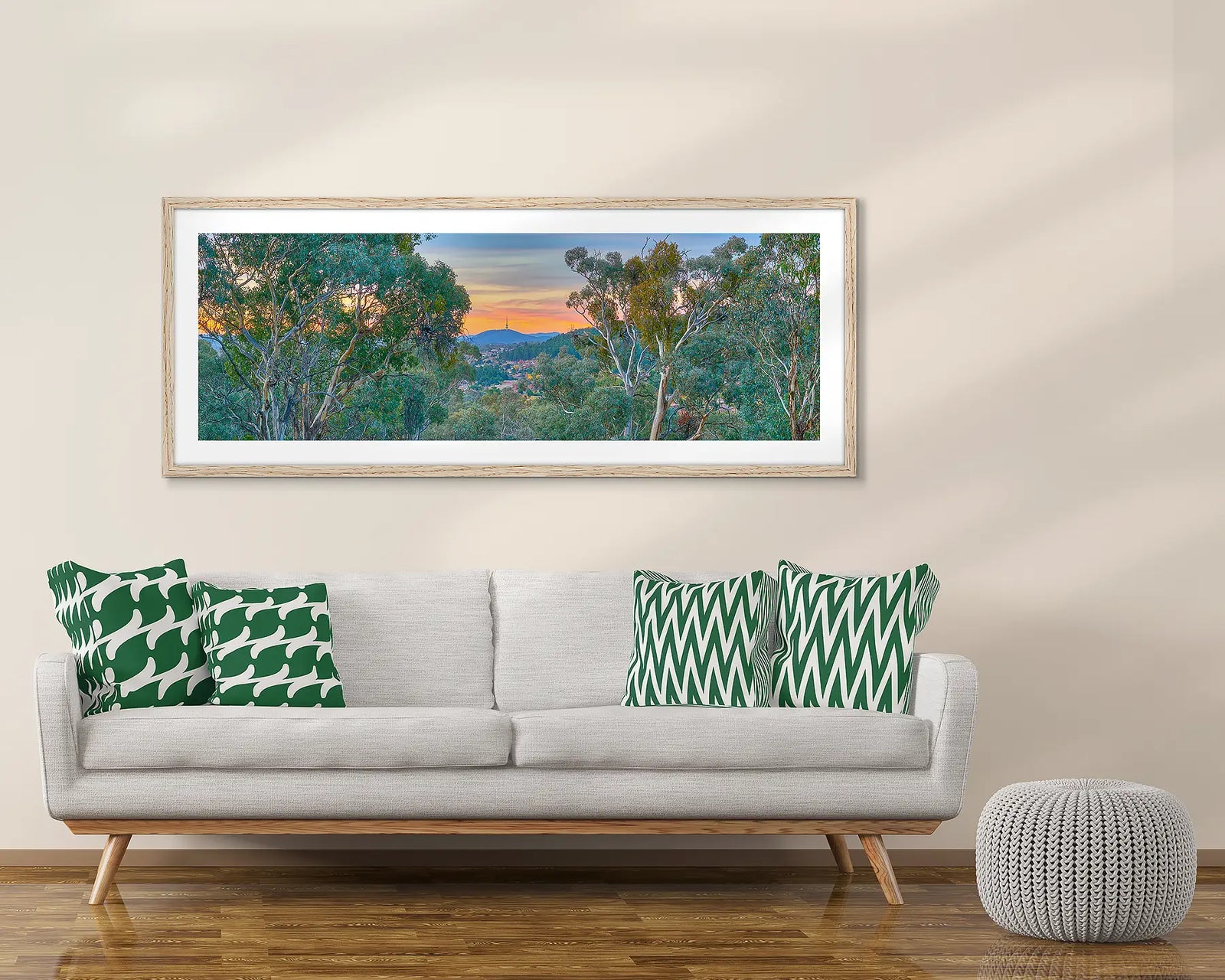 Bush Capital. A view through gum trees, Canberra, Australia.