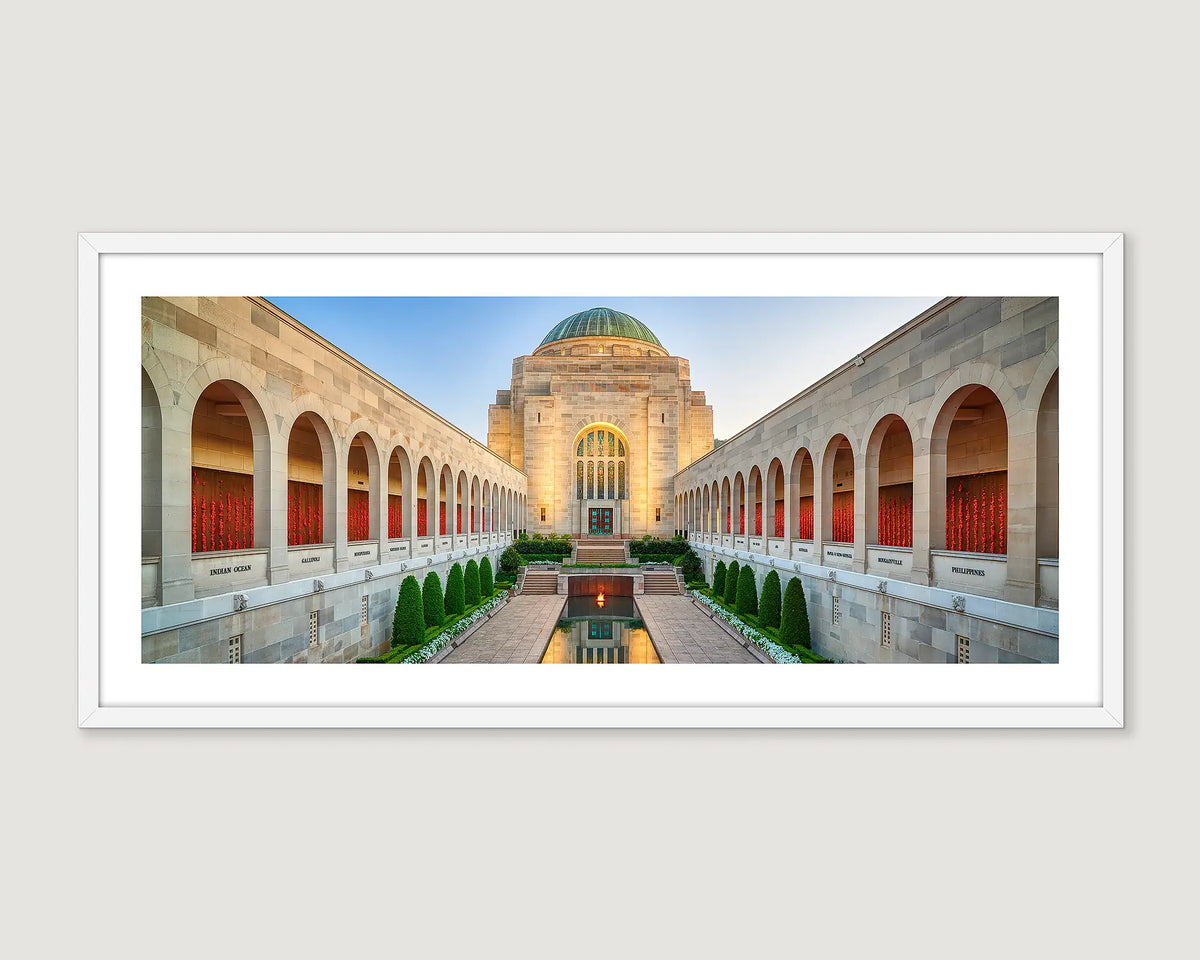 Framed photograph of poppies in the Commemorative Courtyard at the Australian War Memorial. 