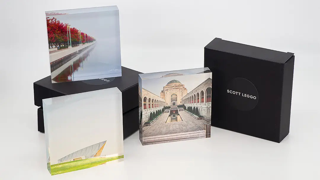 Canberra acrylic block collection. Australian Artwork.