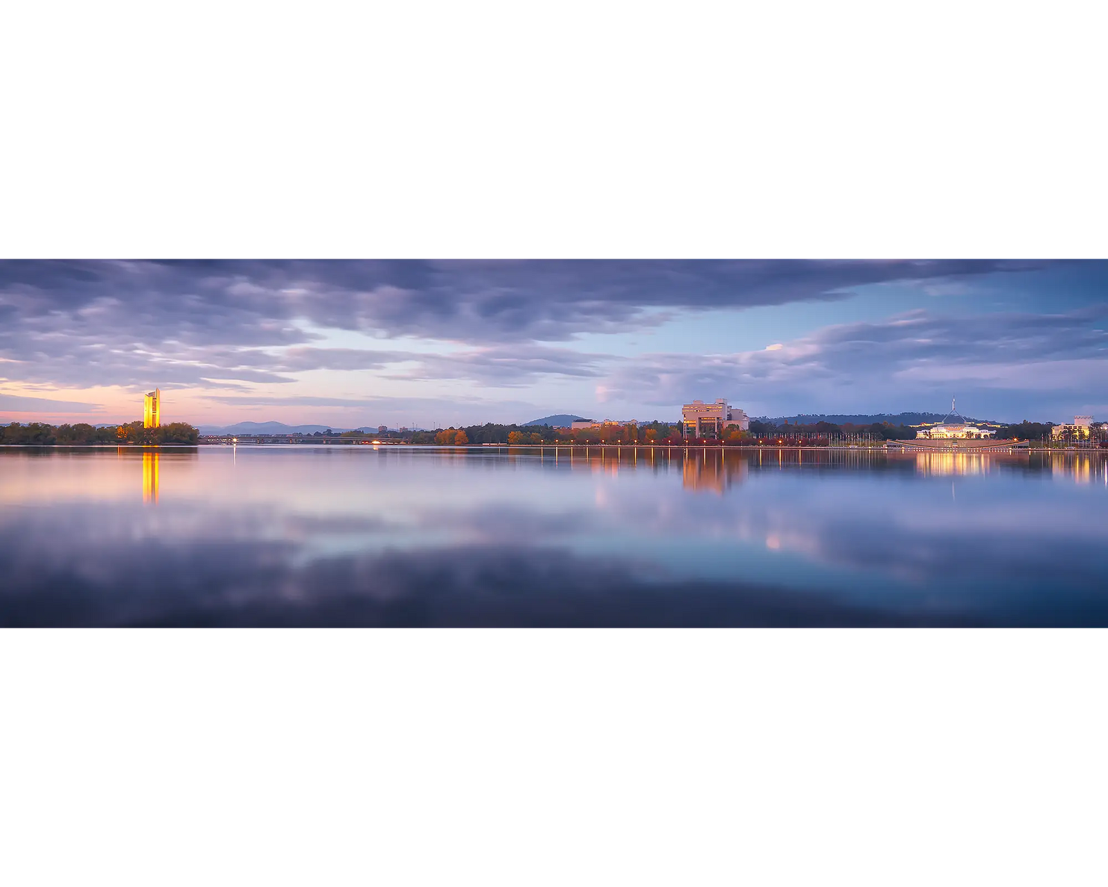 Canberra Morning. Sunrise over Lake Burley Griffin, Canberra.