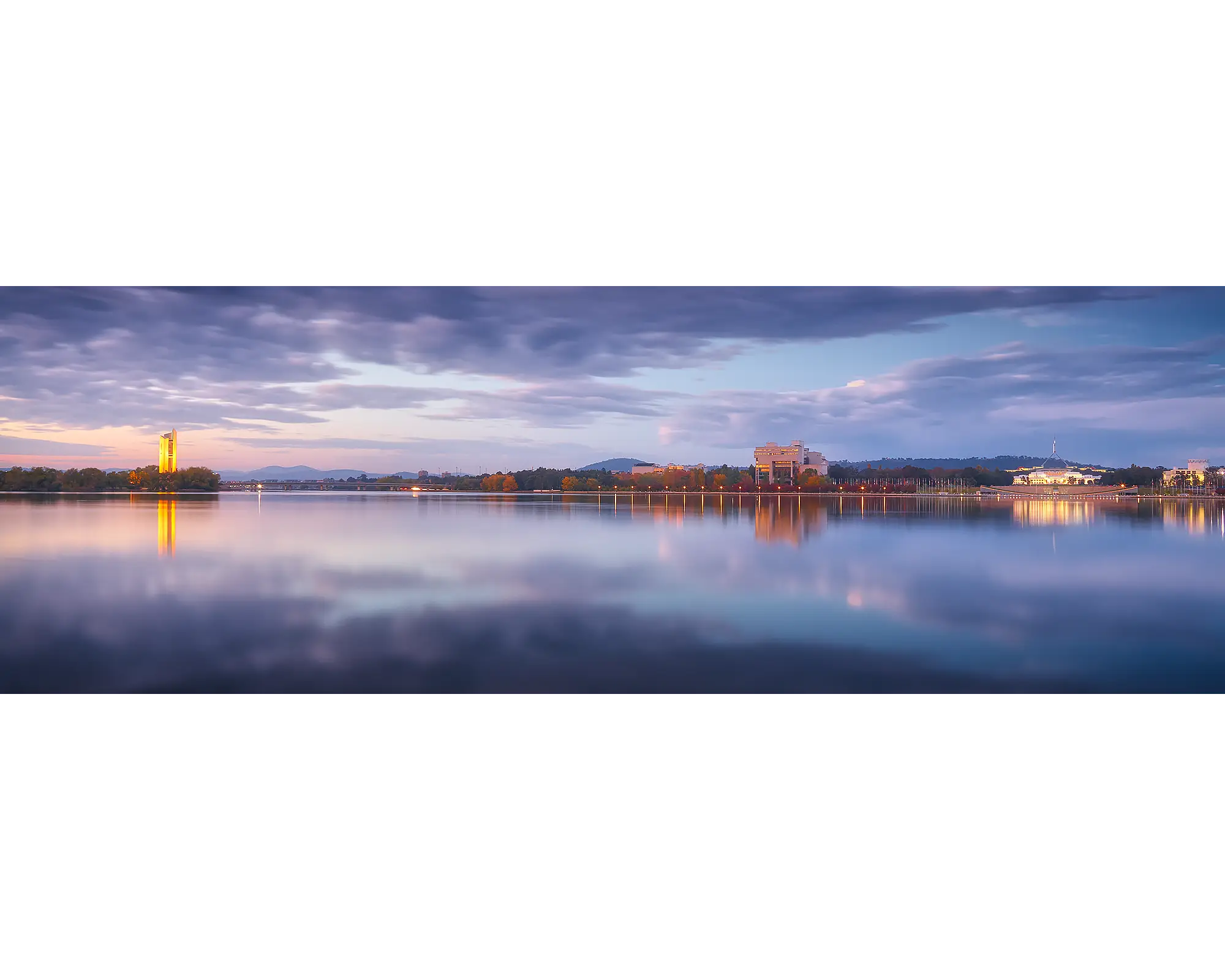 Canberra Morning - sunrise over Lake Burley Griffin, Canberra.