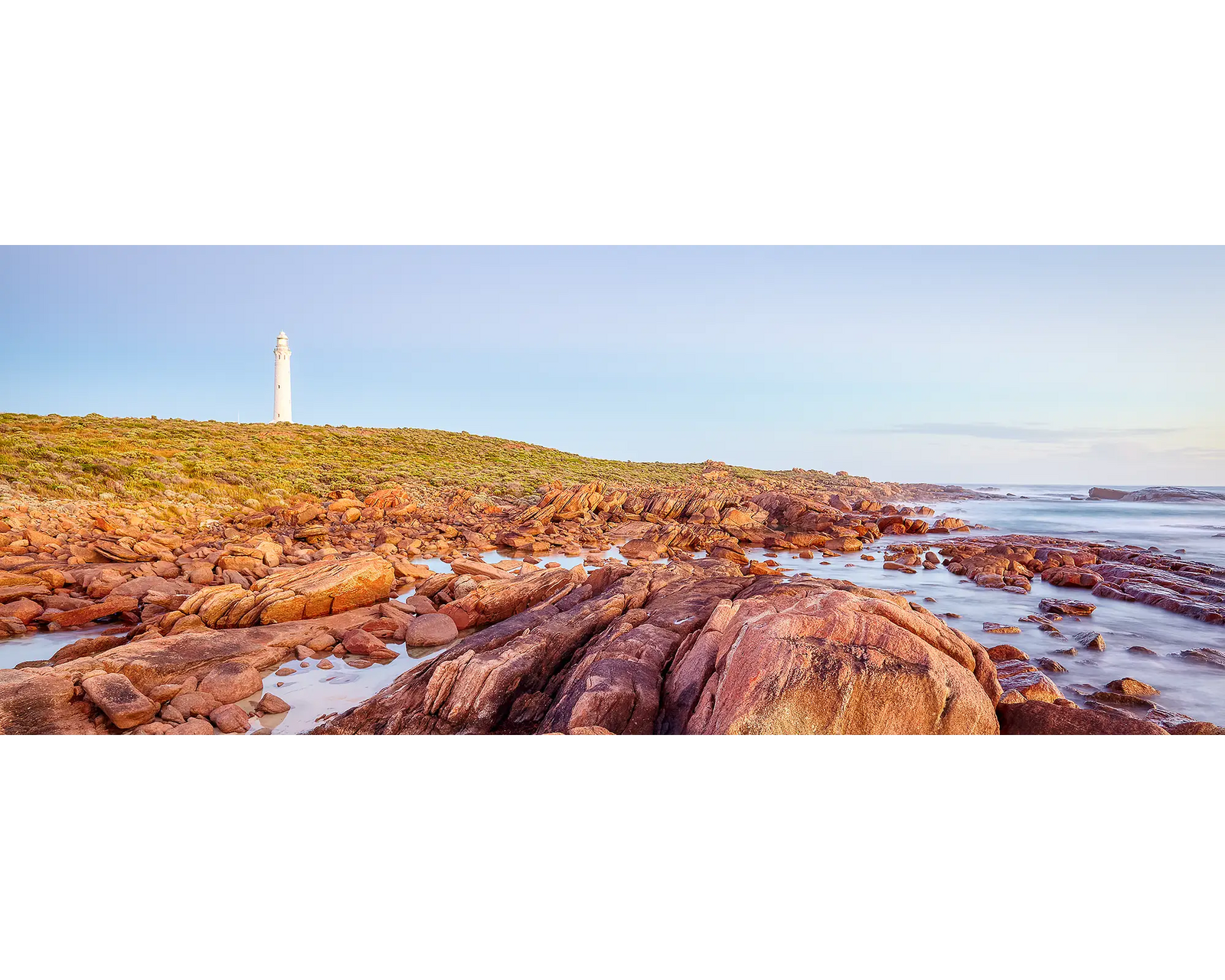 Framed print of a landscape photograph of Cape Leeuwin Lighthouse.