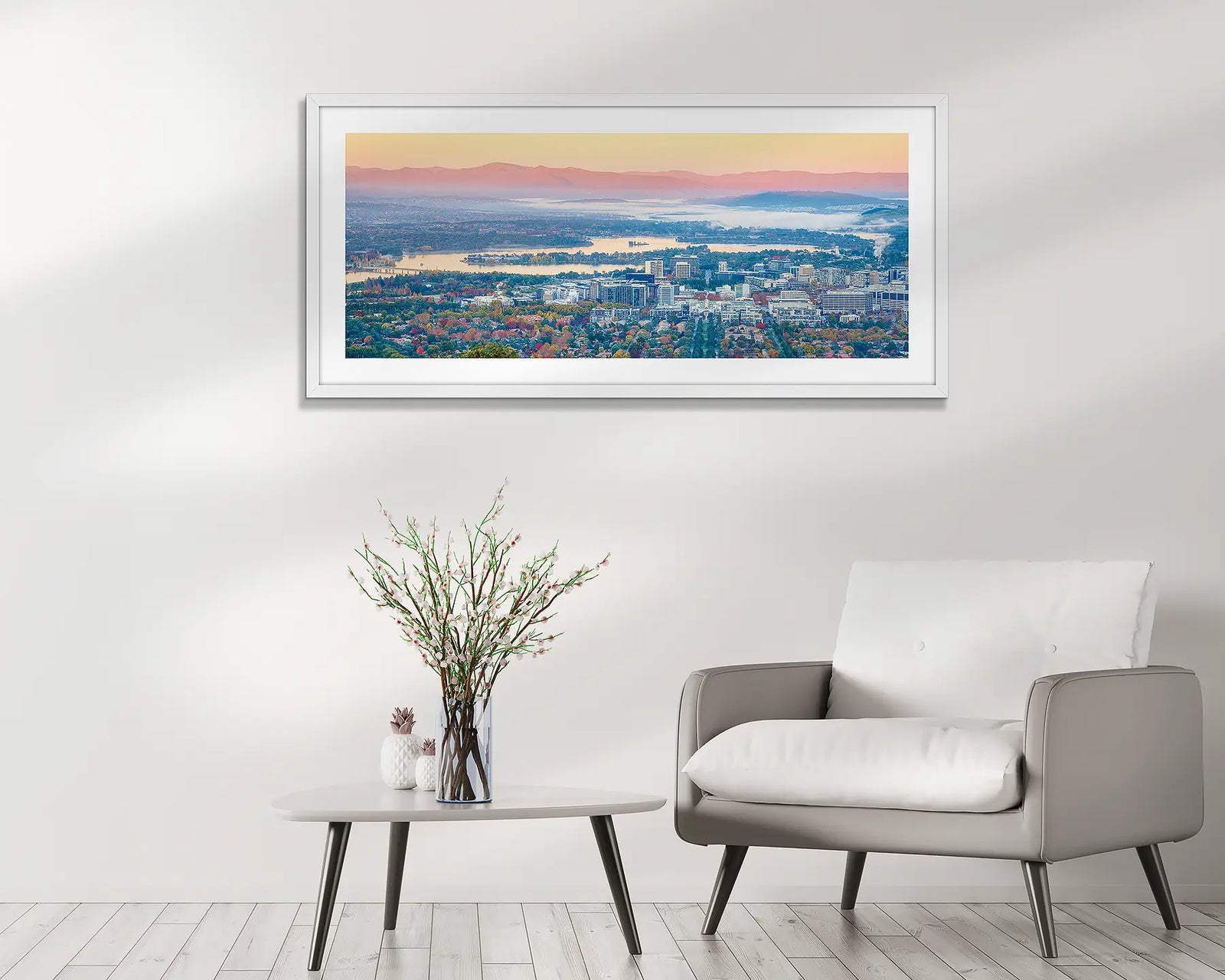 Civic Autumn. Autumn sunrise over Canberra lighting up the Brindabella ranges.