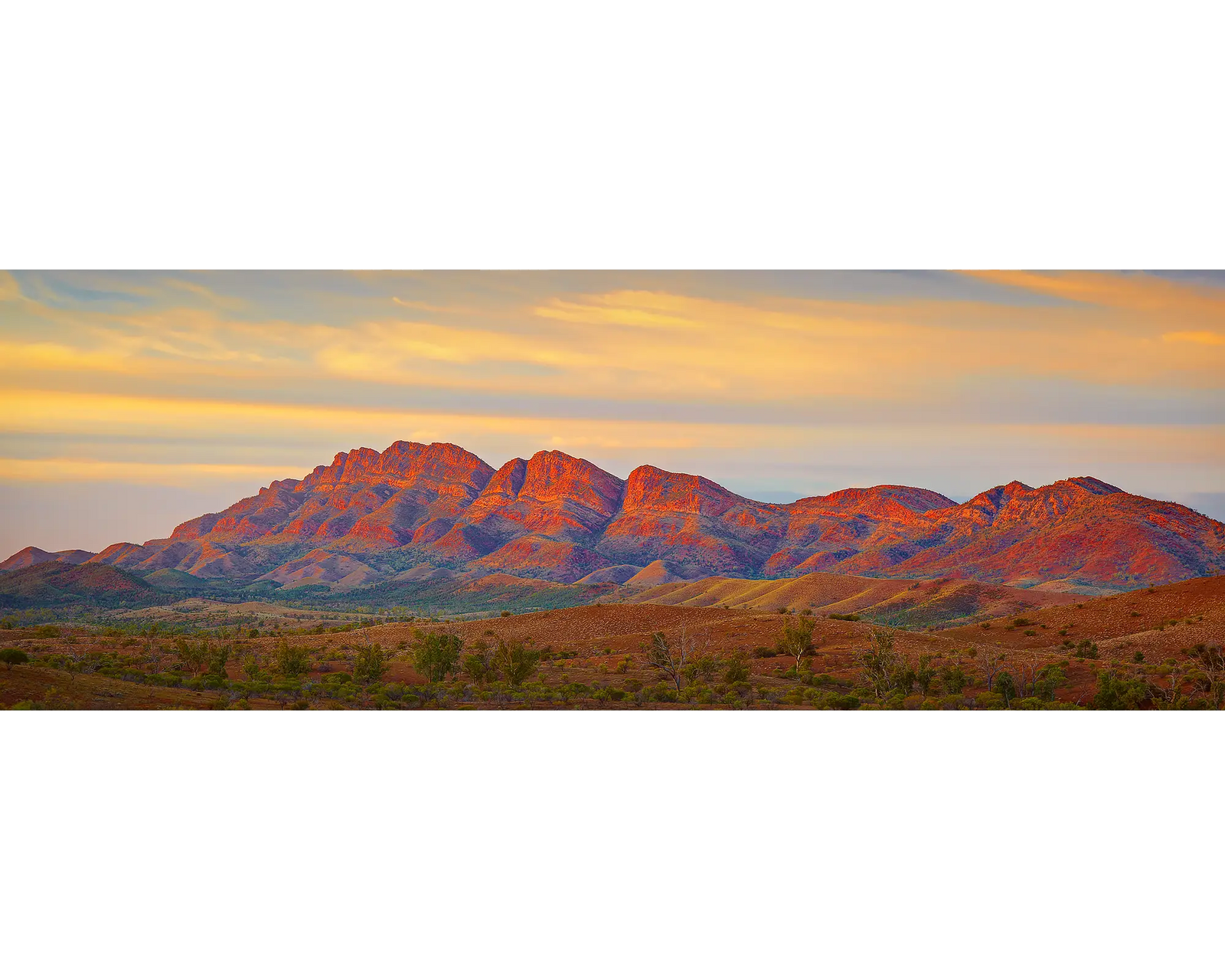 Sunrise over Elder Range, Flinders Ranges, SA. 
