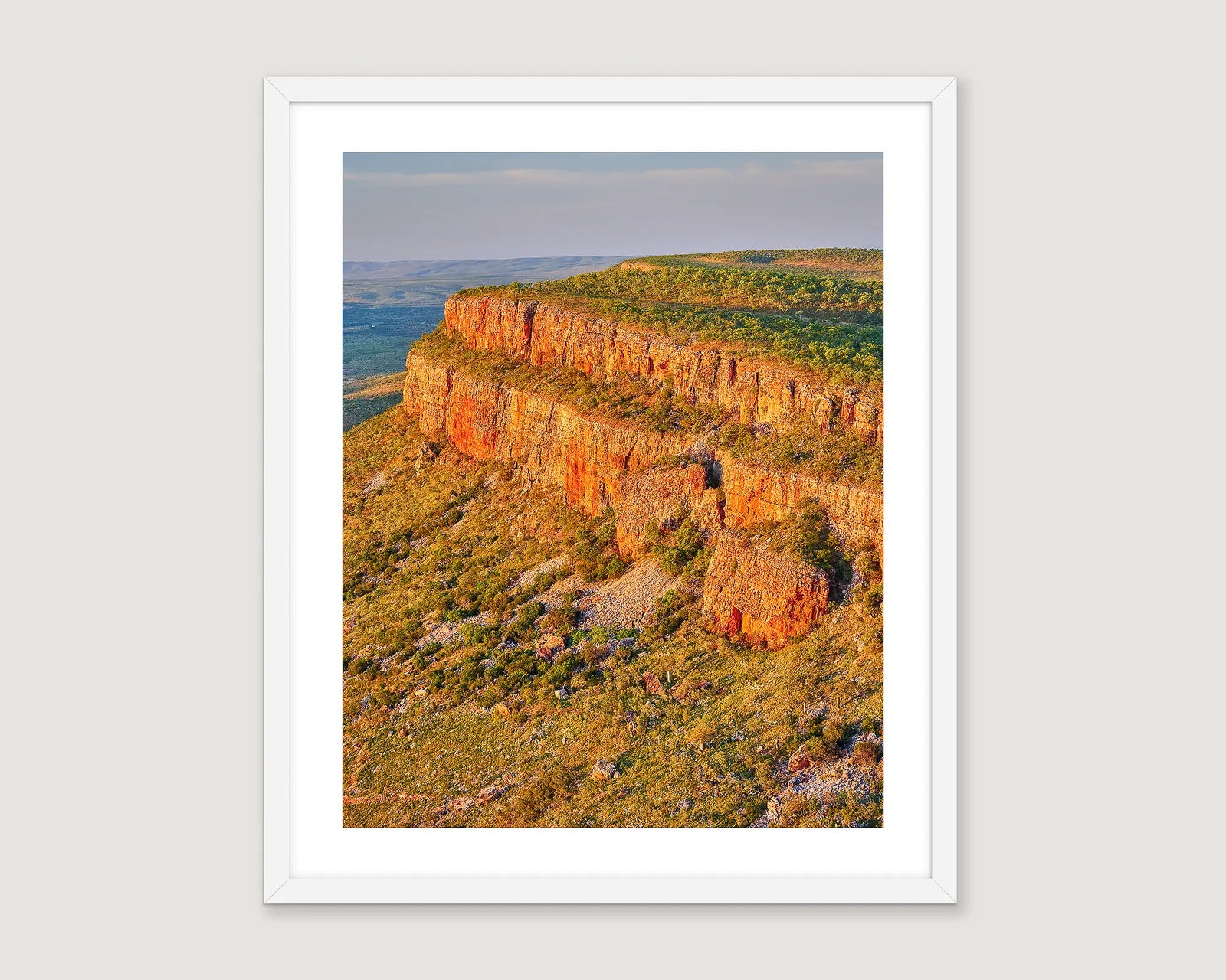 Framed photographic aerial print of the Cockburn Range, El Questro. 