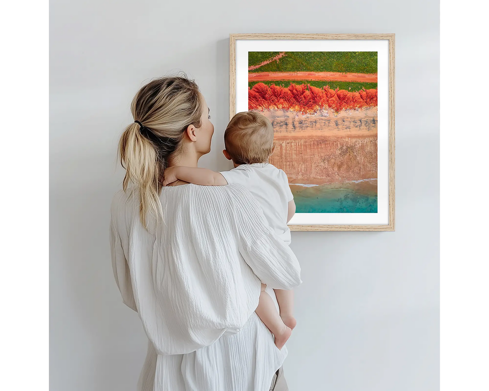 Coloured. Aerial view of James Price Point, The Kimberley, Western Australia.