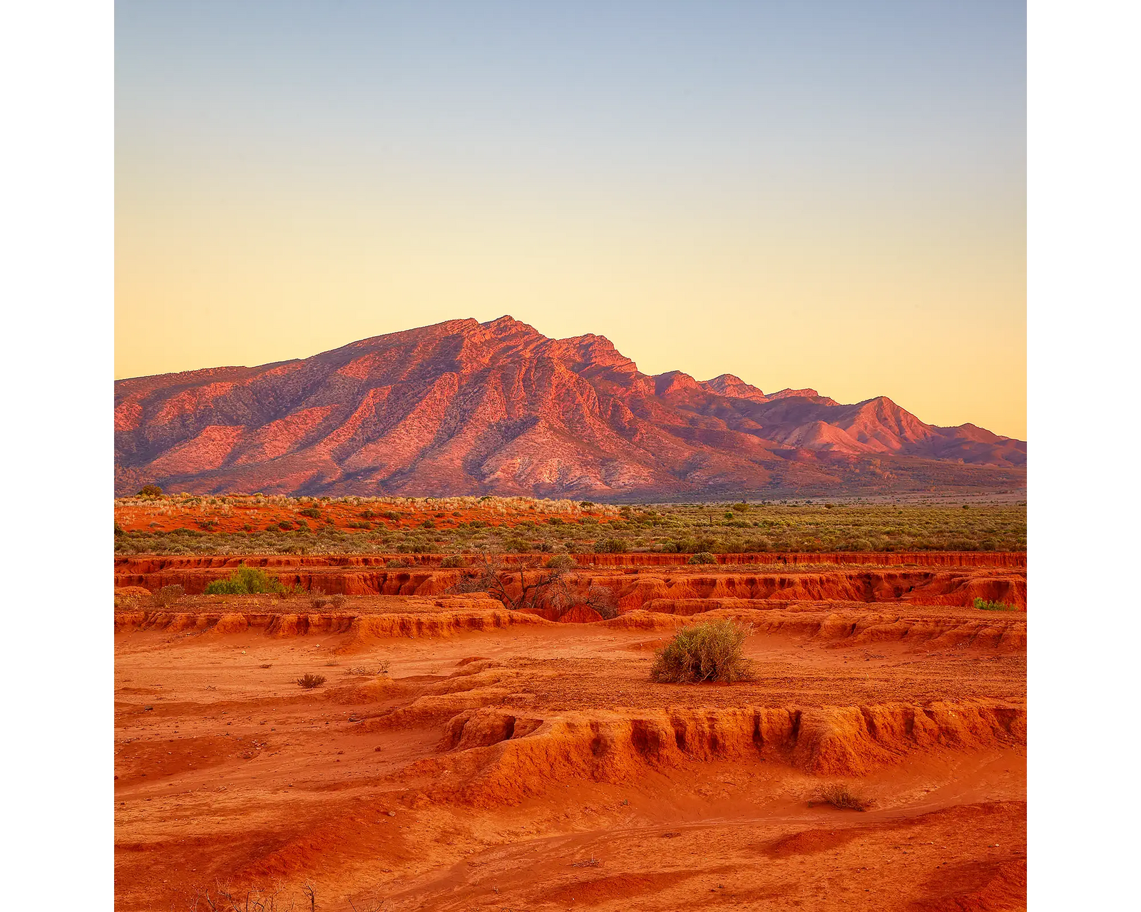 Colours of the Flinders. Sunset over Wilpena Pound, Flinders Ranges, South Australia.