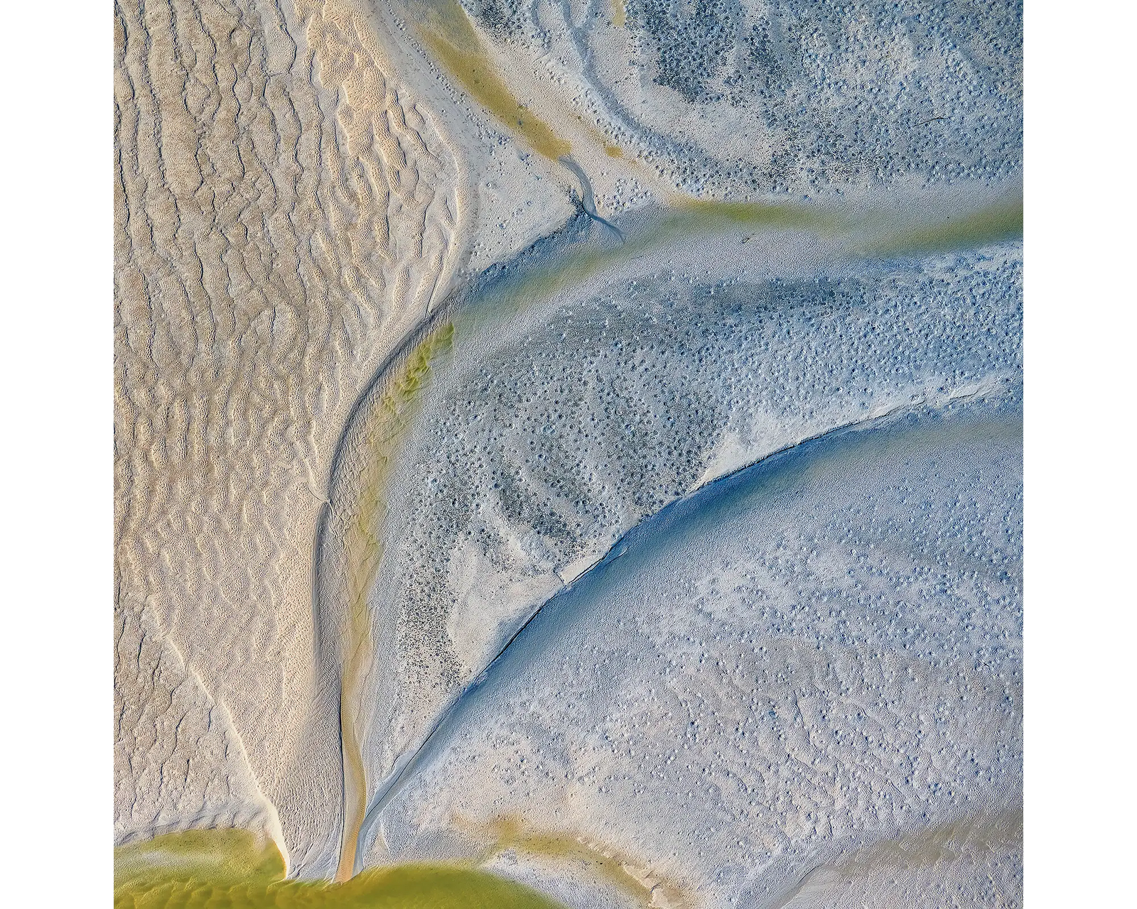 Complexion. Tidal sands viewed from above Willie Creek, The Kimberley.
