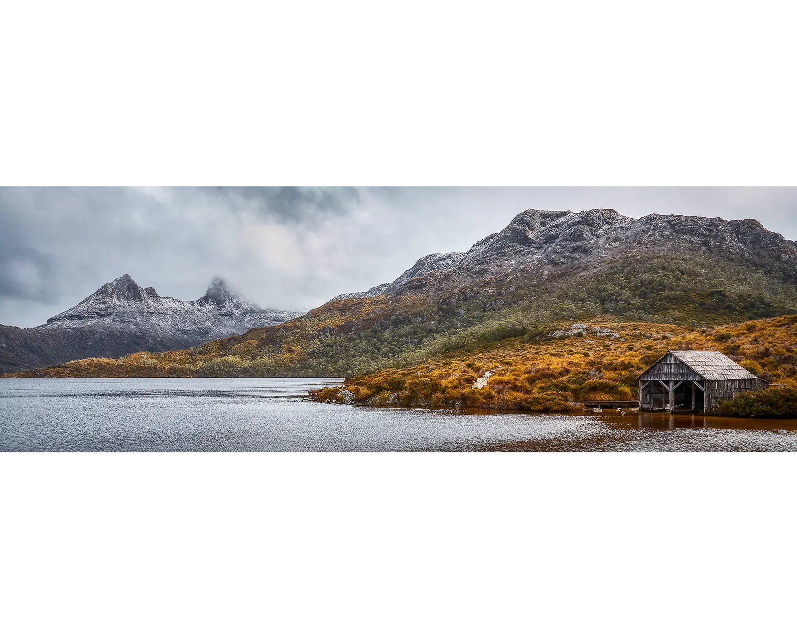 Cradle In Fog. Cradle Mountain Lake St Claire National Park, Tasmania.
