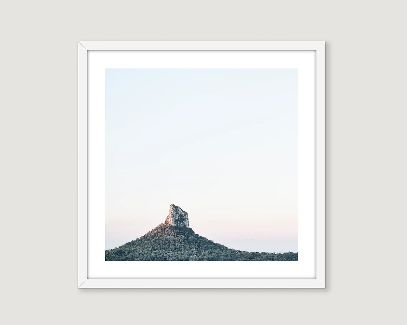 Framed wall art print of the Glass Mountains at sunset. 