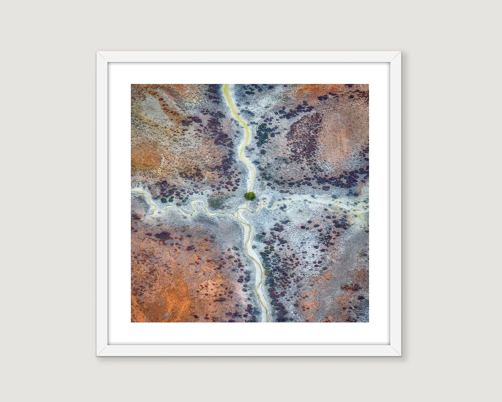 Framed abstract wall art print of tidal patterns, Roebuck Bay, the Kimberley. 