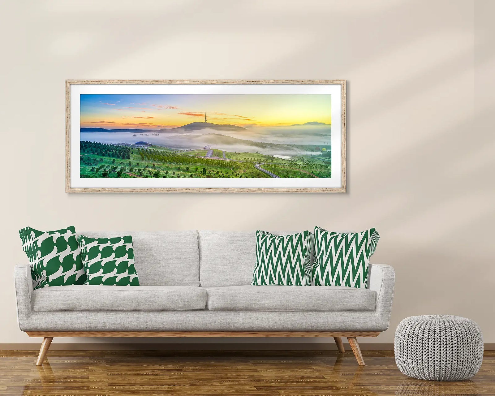 Dawn At The Arboretum. Early morning fog lingering over the National Arboretum, Canberra.