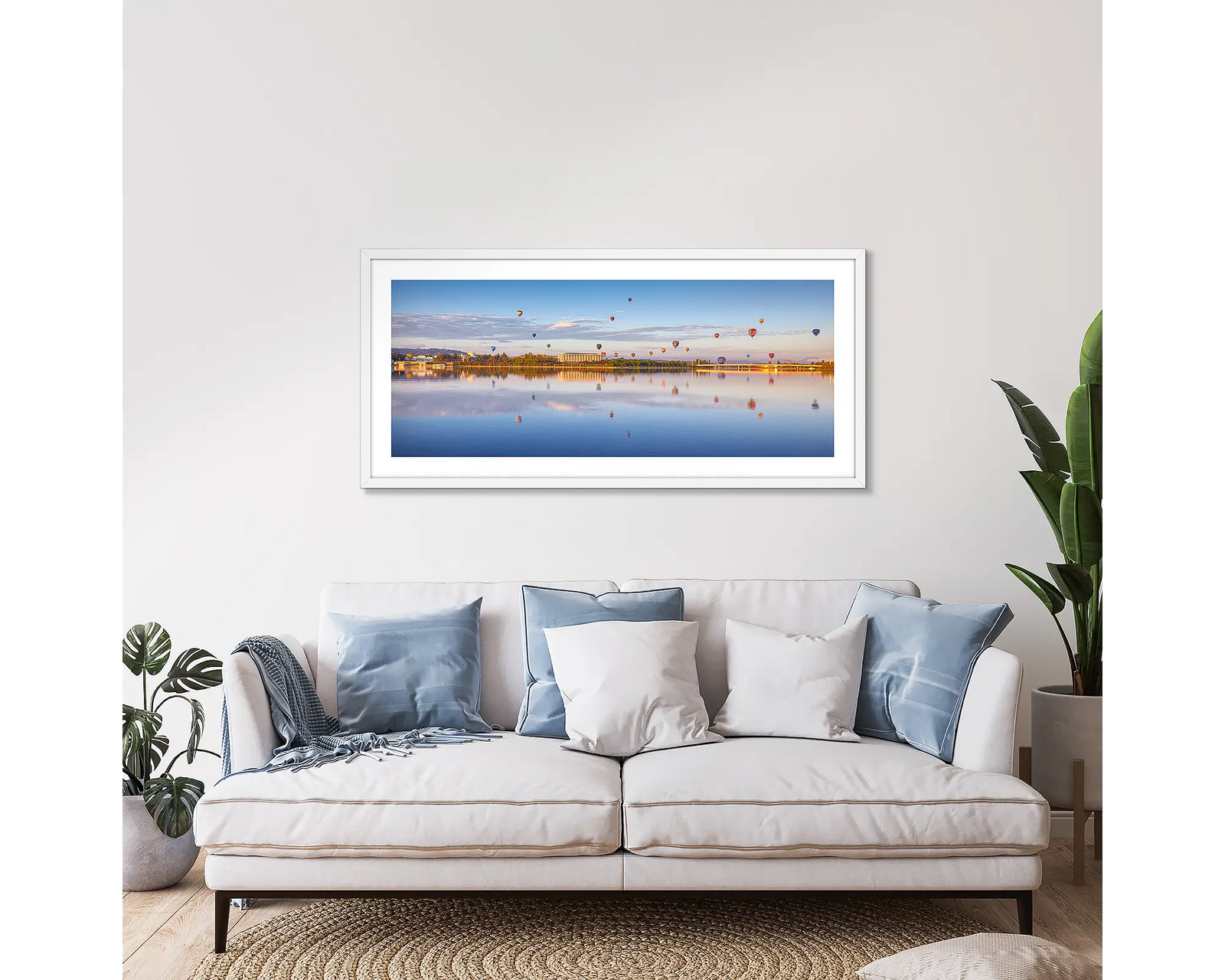 Dawn Drifters. Hot air balloons over Canberra at sunrise during Balloon Spectacular, Canberra.