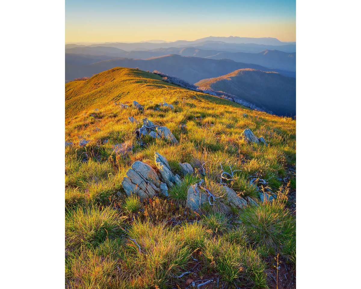 Days End - Sunset over the Victorian alps in summer.