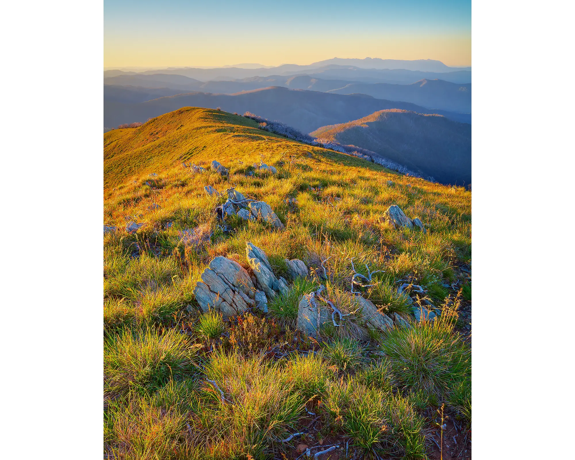 Days End - Sunset over the Victorian alps in summer.