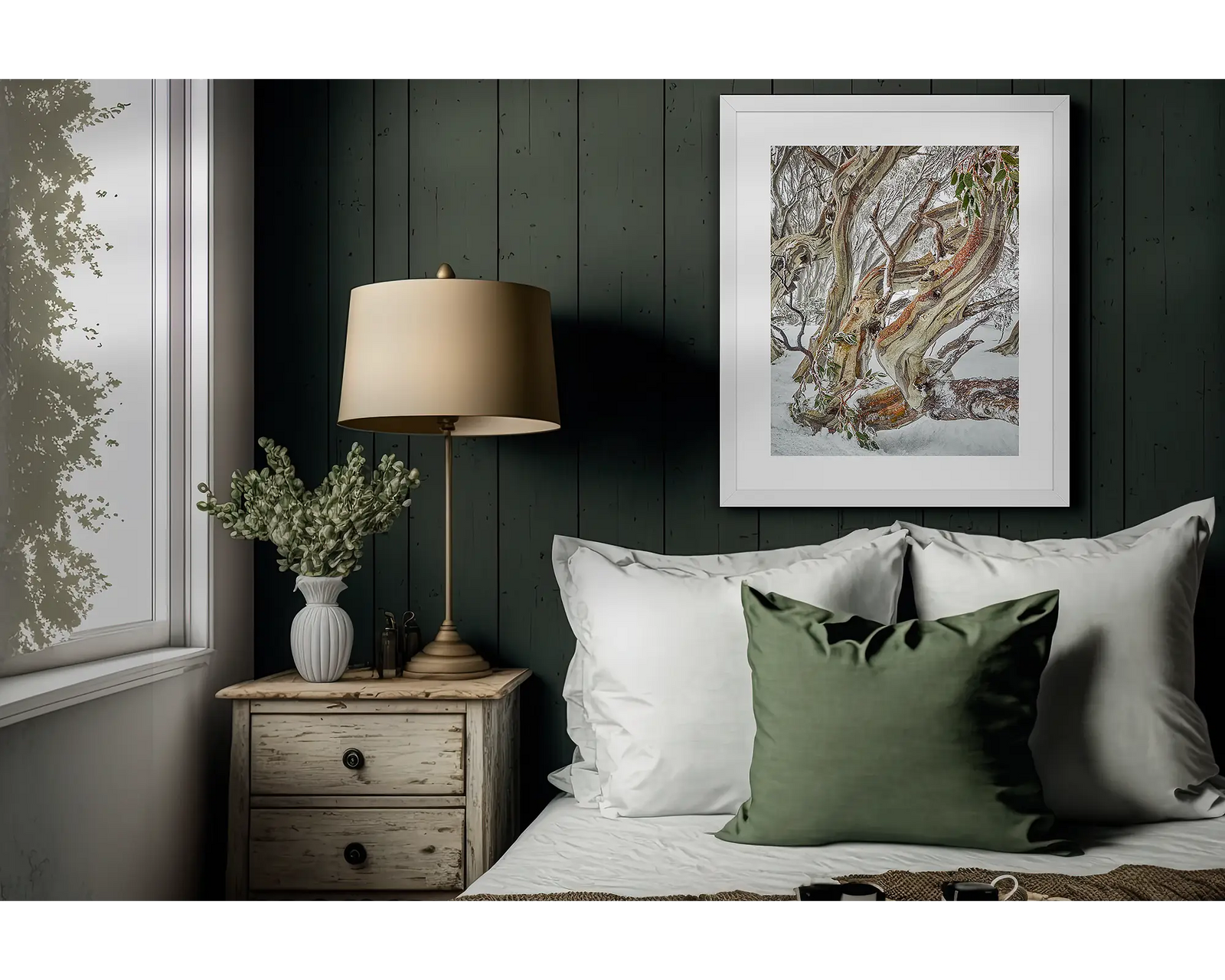 Defiance. Snow gum in snow, Rams Head Range, Kosciuszko National Park.