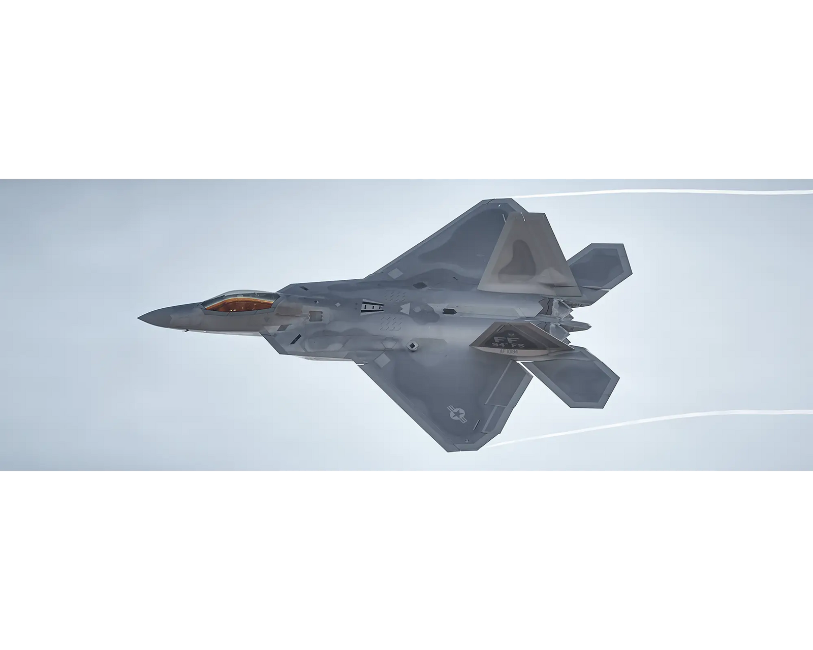 United States Air Force F-22 Raptor in flight. 