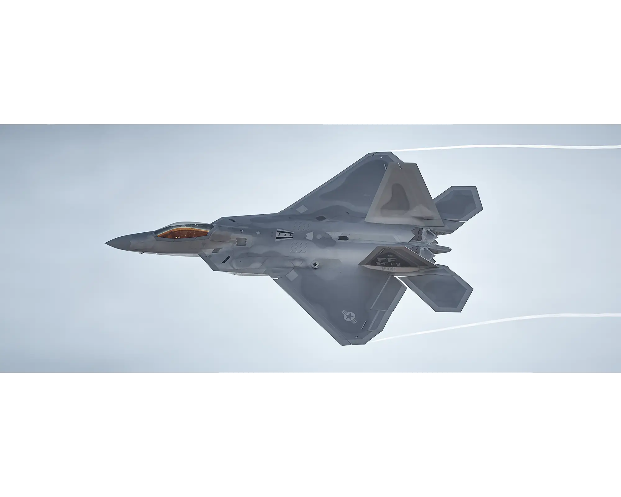 United States Air Force F-22 Raptor in flight.