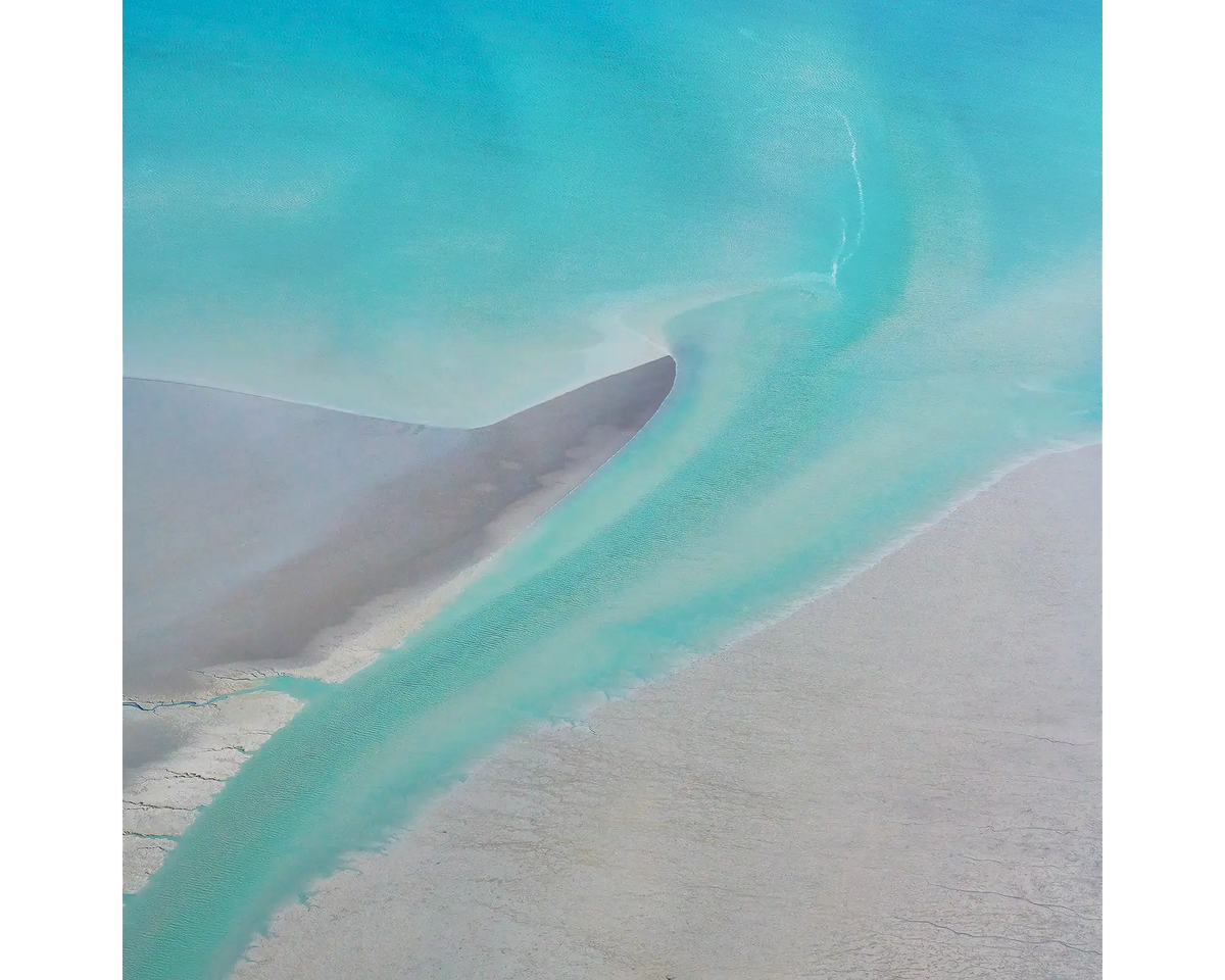 Tidal patterns viewed from the air over Roebuck Bay, The Kimberley, Western Australia.