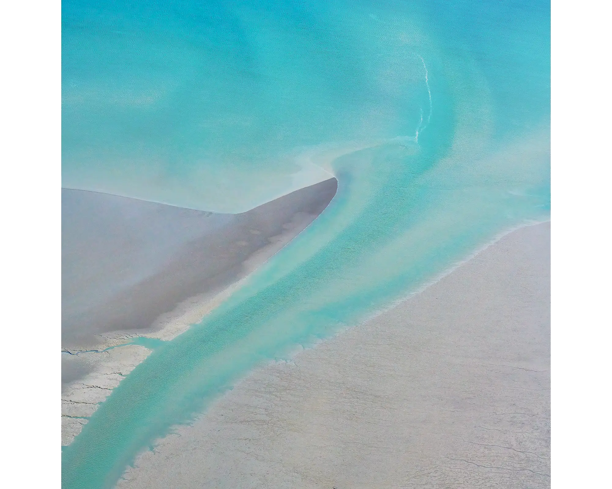 Tidal patterns viewed from the air over Roebuck Bay, The Kimberley, Western Australia.