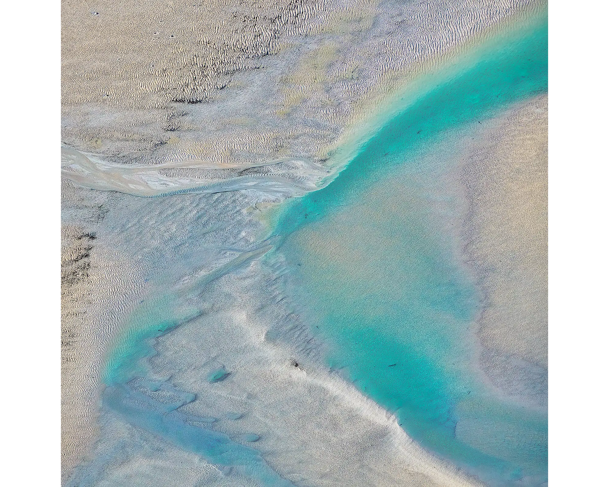 Tidal patterns viewed from the air over Roebuck Bay, The Kimberley, Western Australia.