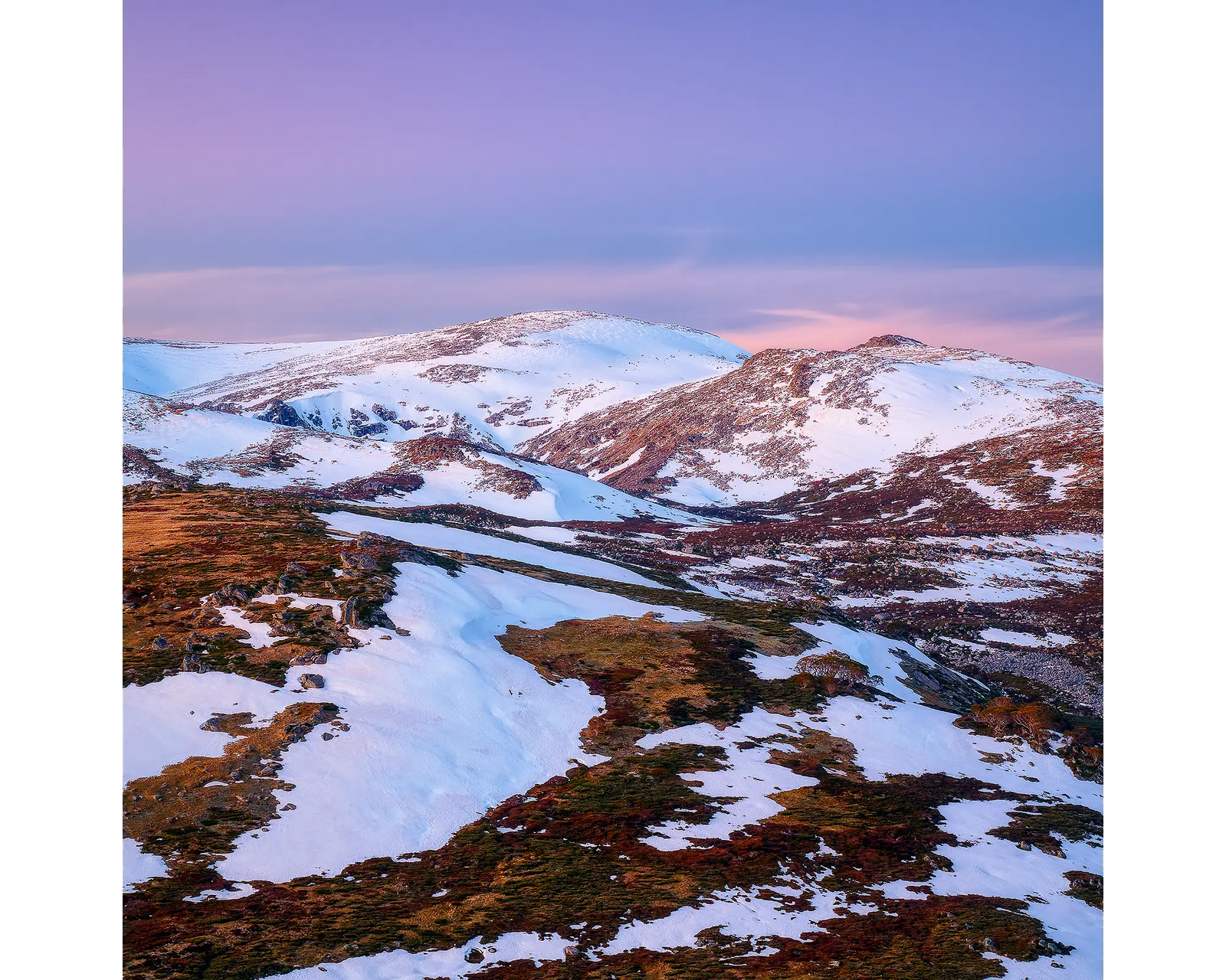 Escape to the Mountains. Sunset across Kosciuszko National Park, New South Wales, Australia. 
