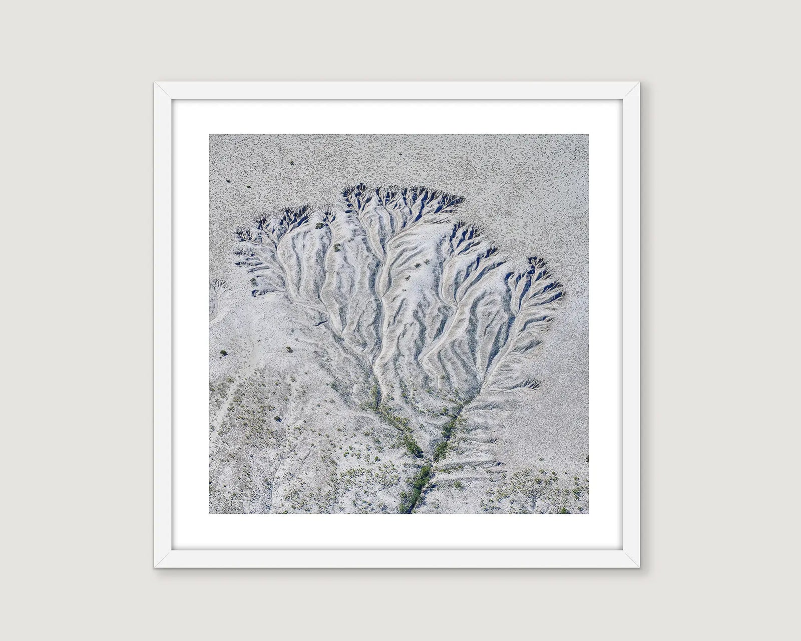 Framed abstract wall art print of tidal patterns at Willie Creek, the Kimberley. 